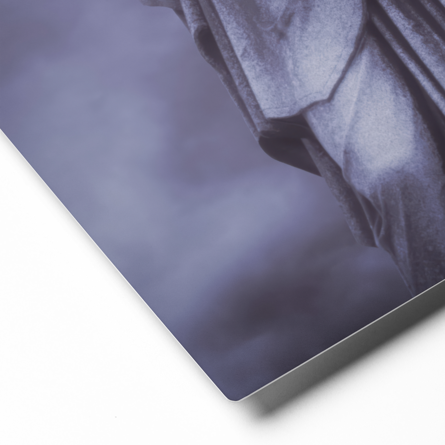 Milady - Elegant Fine Art Metal Print - Monochromatic Blue Tones - Beautiful Statue Of A Woman With A Stormy Sky - Ideal Gift For Photography & Art Enthusiasts