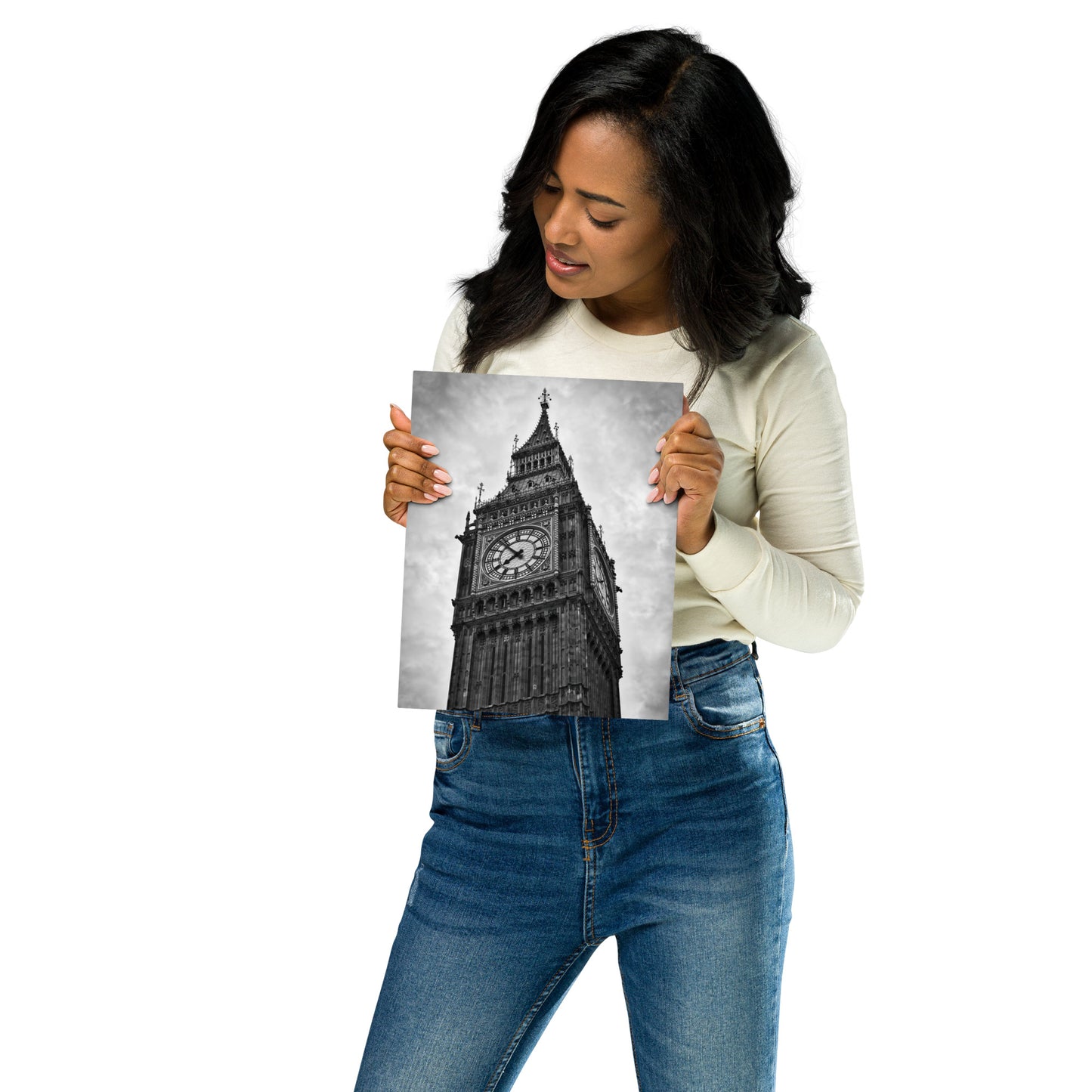 Big Ben Fine Art Metal Print - Black & White Photography, Elegant Home And Office Décor - Stylish Wall Art Gift For Friends And Travelers