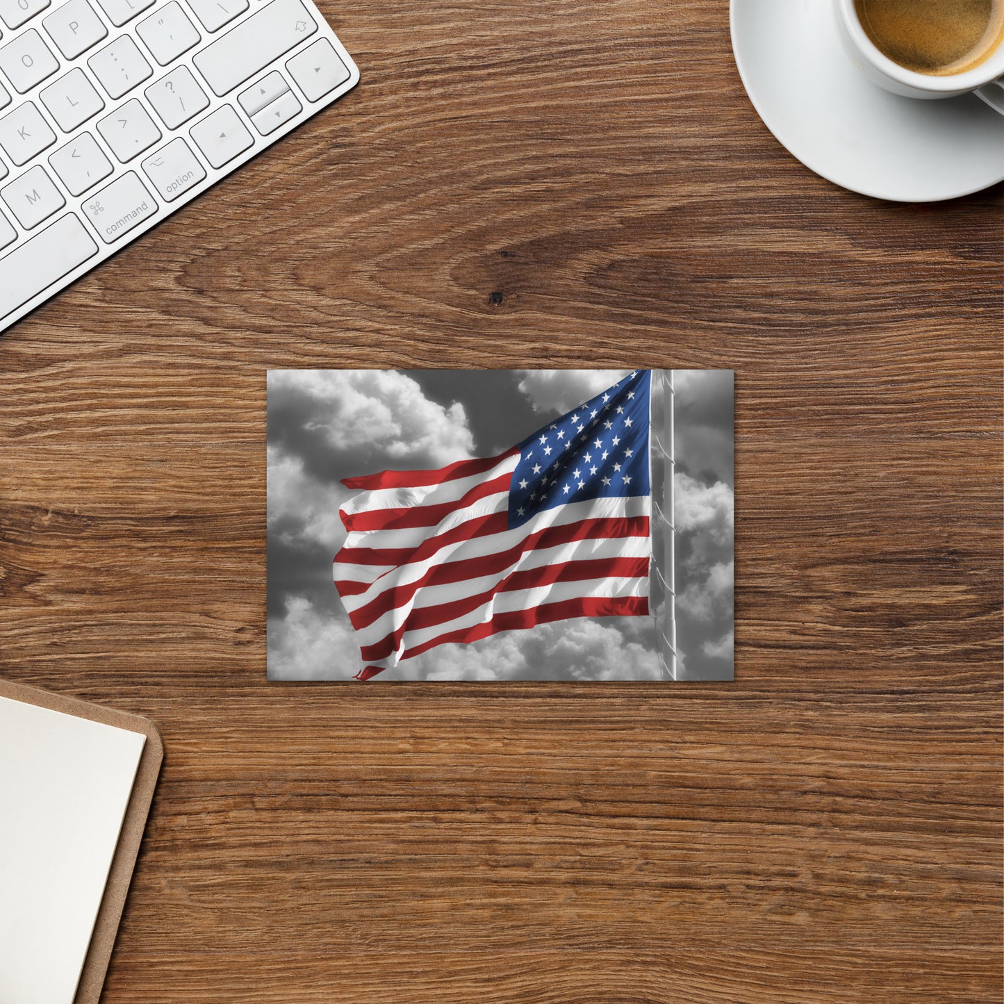 Patriotic Greeting Card - Old Glory American Flag With Color Splash Effect - Stationery Decor For Home & Office, Perfect 4th of July Gift