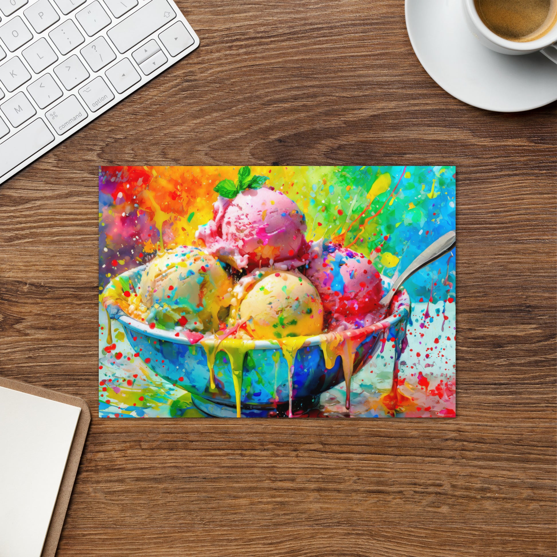 ice cream, desert, sweets, treats, colors, colorful, art