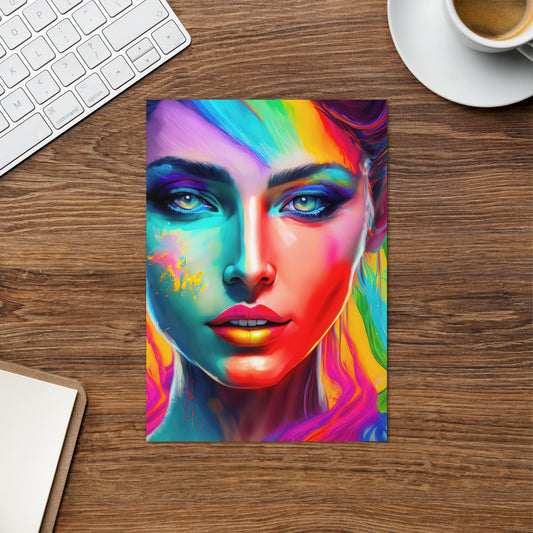 Chroma The Goddess Of Color Greeting Card - Vibrant Rainbow Art, Perfect For Any Occasion, Fantasy, Surreal, Abstract & Modern Art Lovers