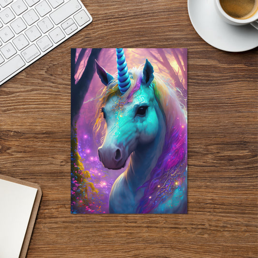 Magical Unicorn Greeting Card - Enchanted Forest Painting, Perfect Gift For Kids, Teens & Fantasy Art Lovers, Beautiful Stationary Décor