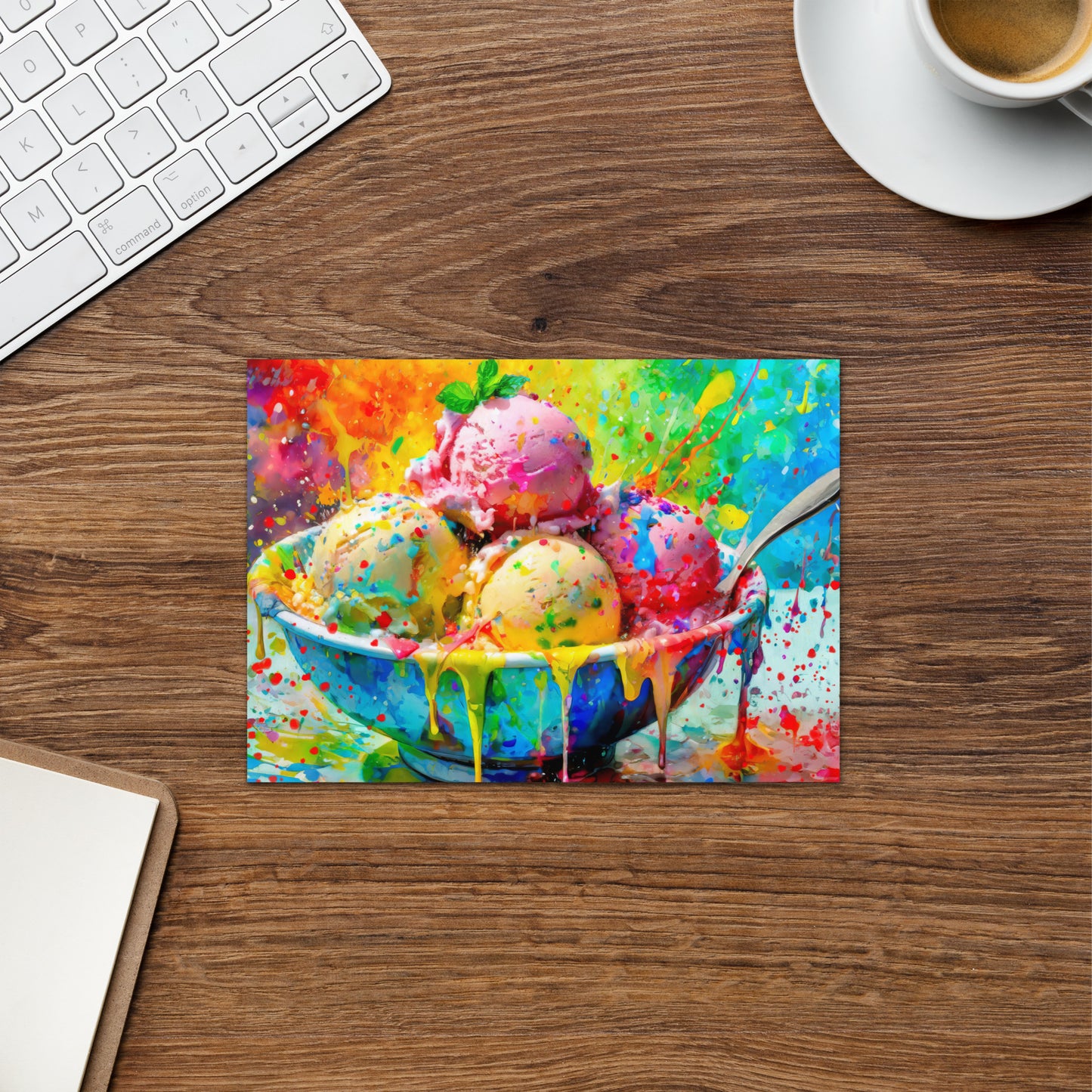 ice cream, desert, sweets, treats, colors, colorful, art