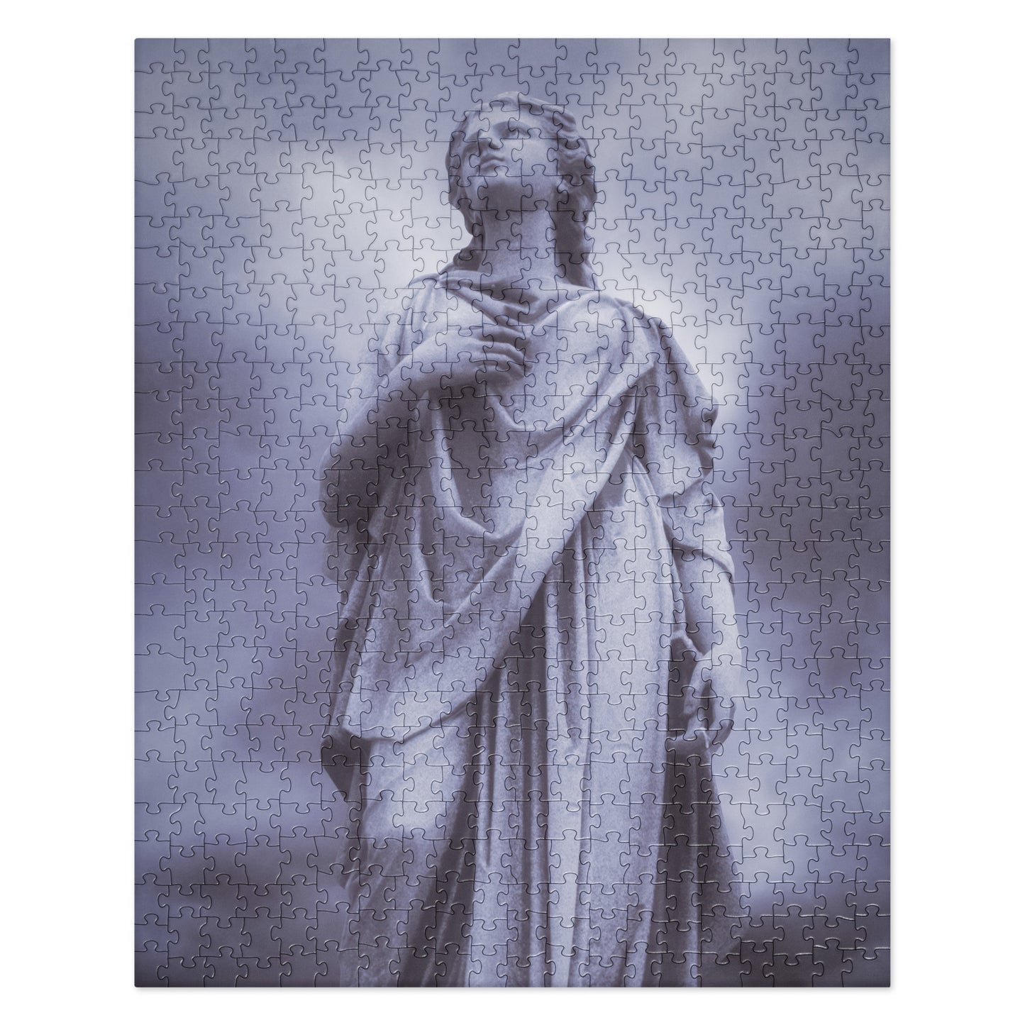 Fine Art Jigsaw Puzzle – Beautiful Statue Of A Woman With Stormy Blue Sky Background – A Unique Gift For Contemporary And Fine Art Photography Lovers