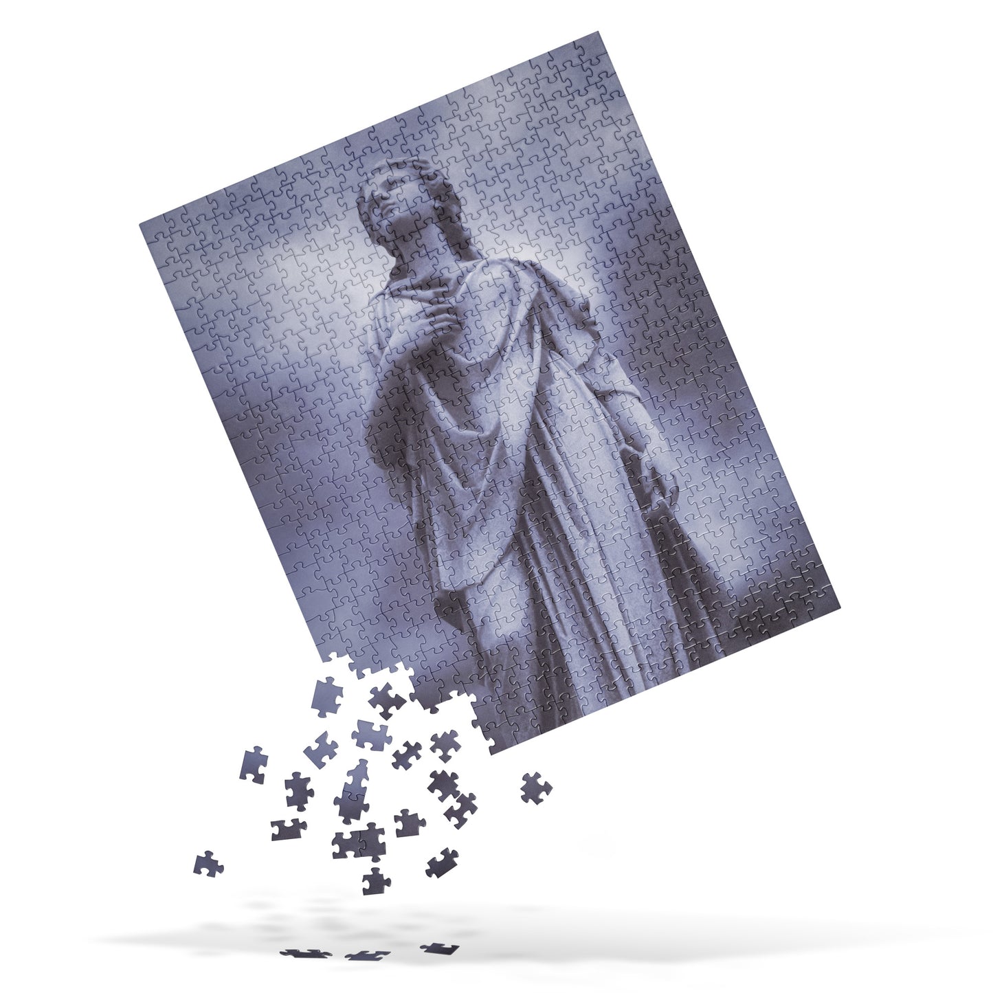 Fine Art Jigsaw Puzzle – Beautiful Statue Of A Woman With Stormy Blue Sky Background – A Unique Gift For Contemporary And Fine Art Photography Lovers