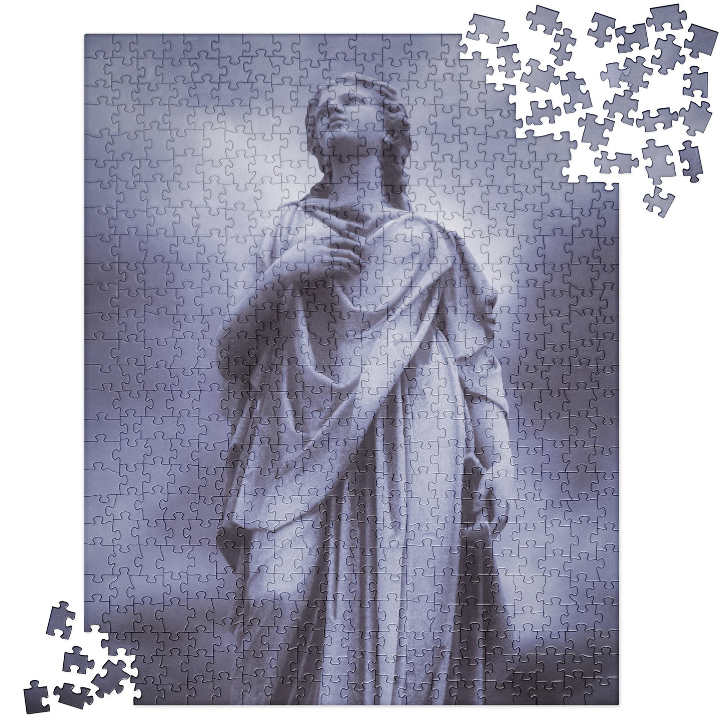 Fine Art Jigsaw Puzzle – Beautiful Statue Of A Woman With Stormy Blue Sky Background – A Unique Gift For Contemporary And Fine Art Photography Lovers
