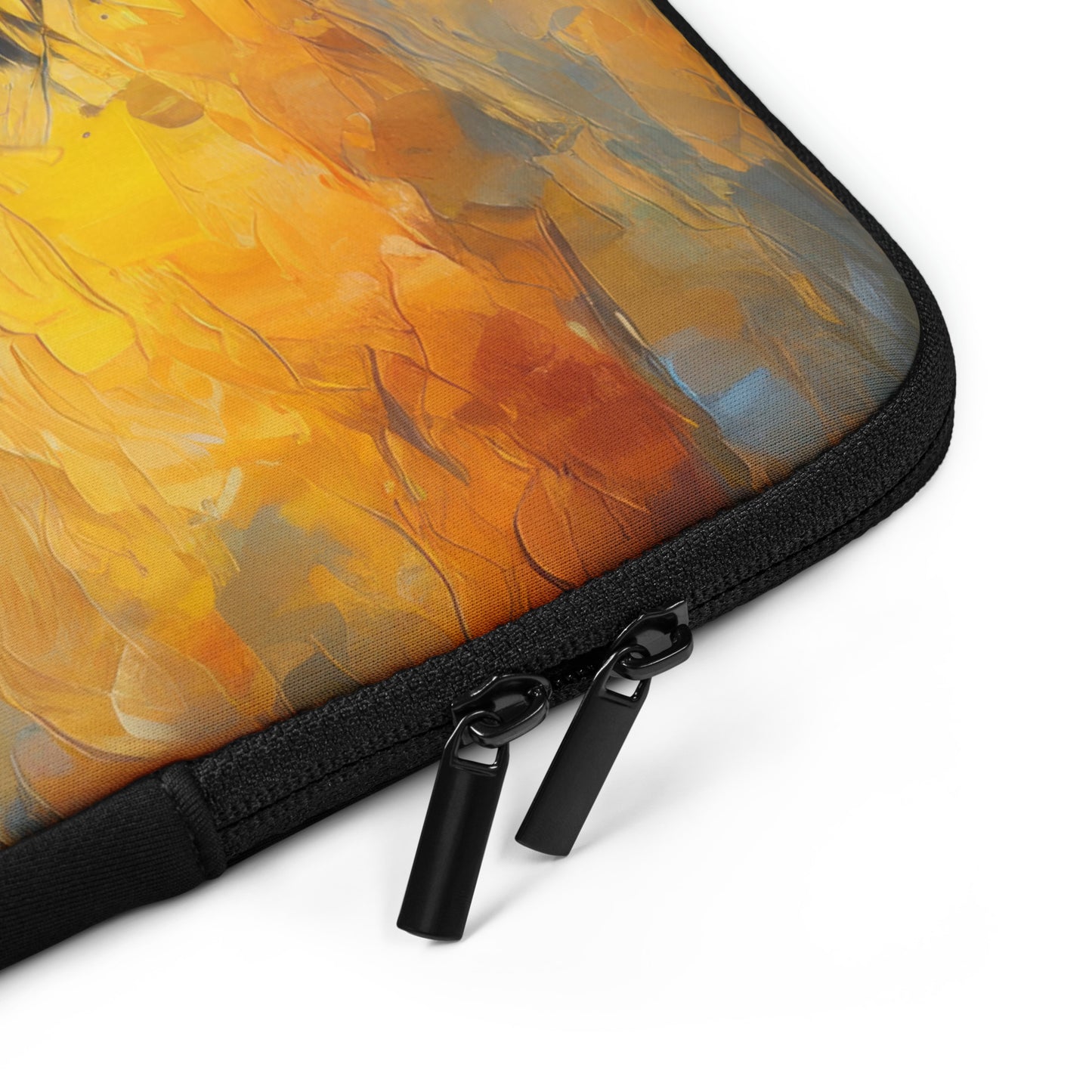 Majestic African Lion Laptop Sleeve - Vibrant Oil Painting, Stylish & Colorful, Male Lion in Golden Fields Under An Evening Sky - Nature Art