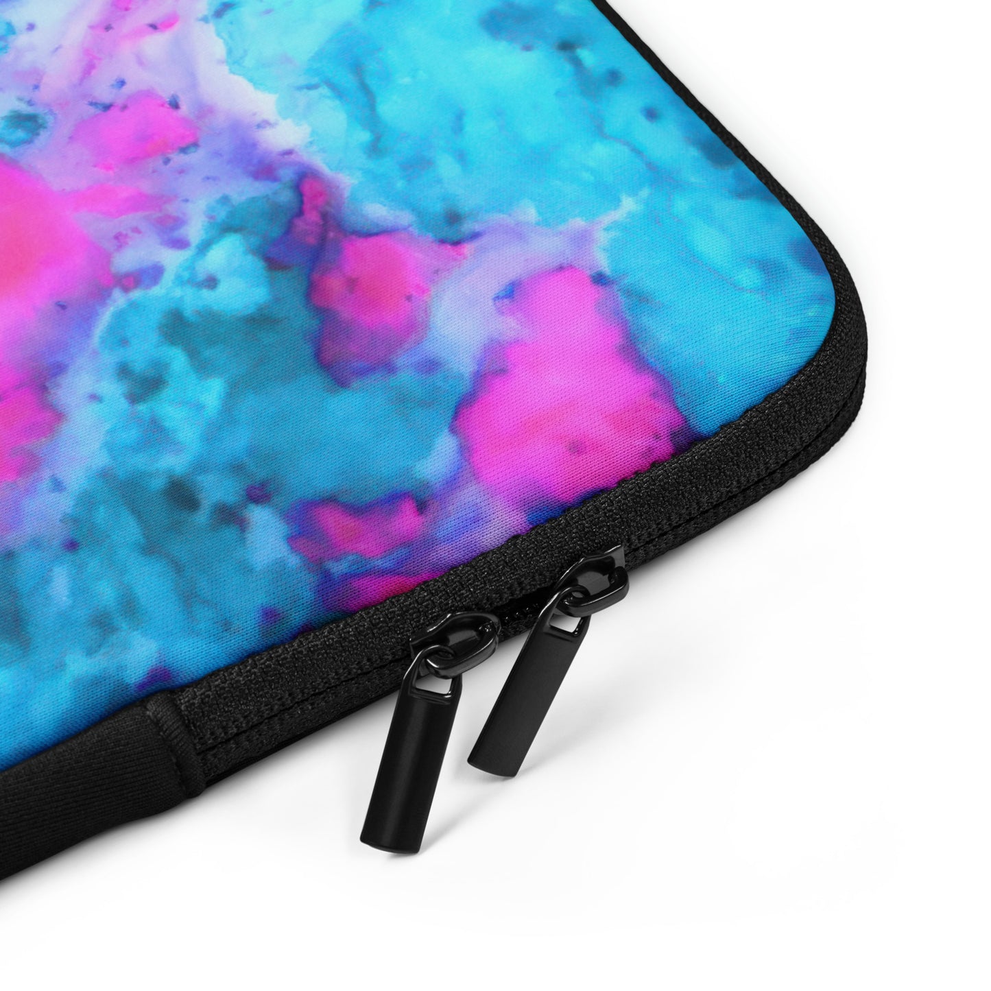 Vibrant Marble Abstract Laptop Sleeve - Magenta & Cyan Art - 13" & 15" Sizes - Stylish & Durable Protection for Your Laptop