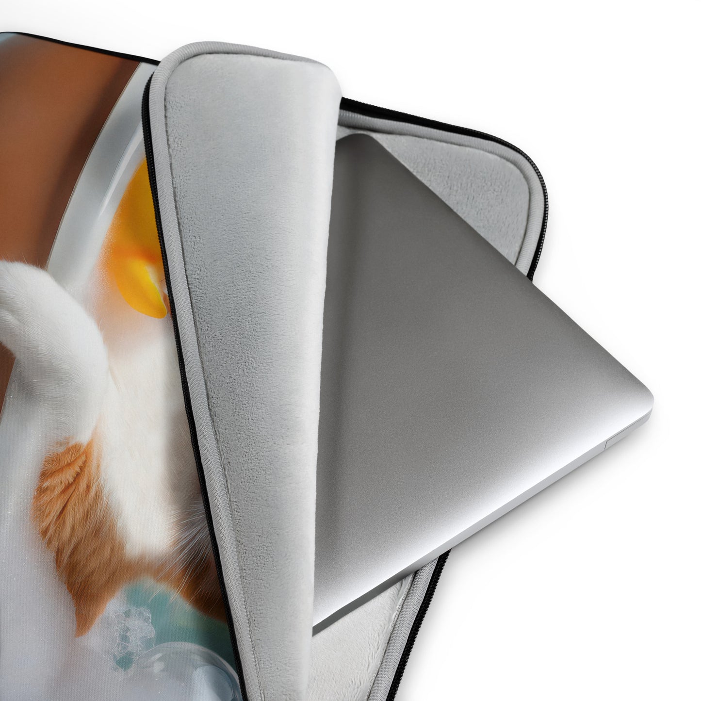 Adorable Cat In Bubble Bath Laptop Sleeve - Cute Gift For Cat Lovers, Home, Desk & Office Décor, Fun Perfect Gift For Students Of All Ages