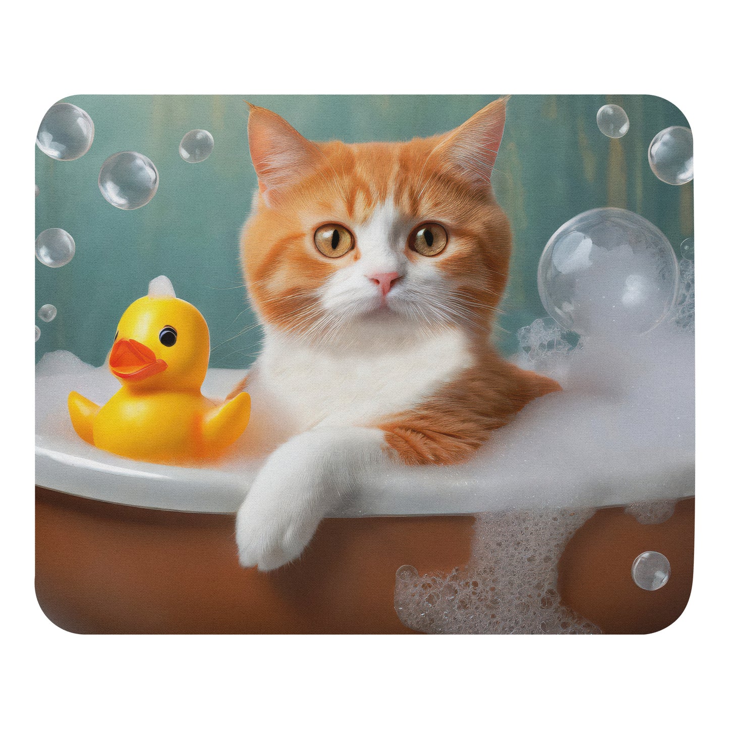 Adorable Cat In Bubble Bath Mouse Pad - Cute Gift For Cat Lovers, Students, Home & Office Décor, Perfect For Kids Desks And Pet Enthusiasts
