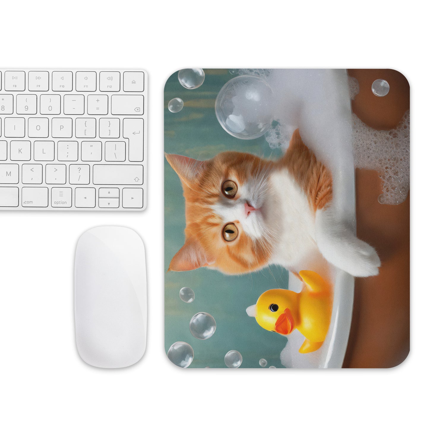 Adorable Cat In Bubble Bath Mouse Pad - Cute Gift For Cat Lovers, Students, Home & Office Décor, Perfect For Kids Desks And Pet Enthusiasts