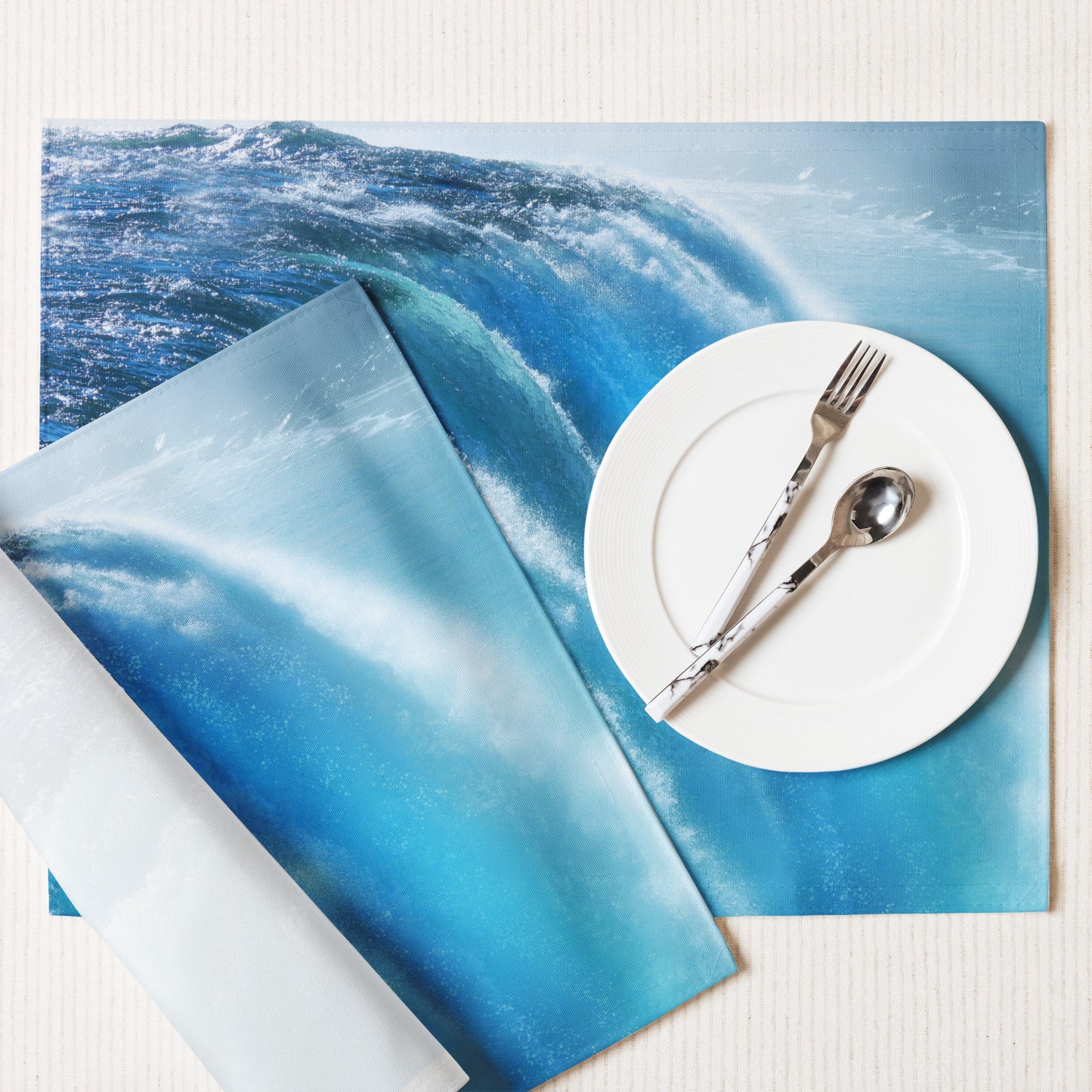 Vibrant Niagara Falls Table Placemat Set of 4 - Colorful Sharp Photography, Beautiful Blue Shades, Perfect Gift for Nature And Travel Lovers