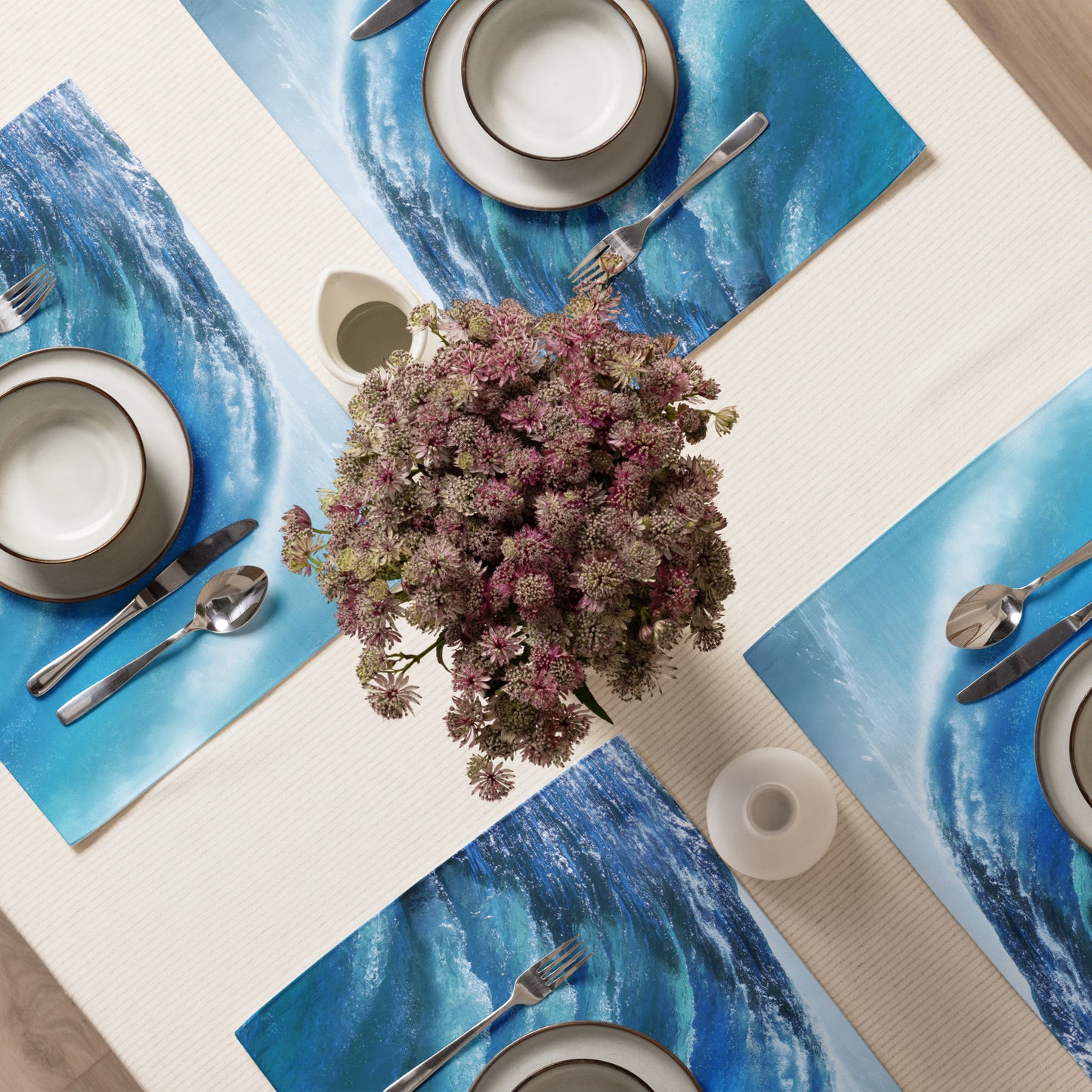 Vibrant Niagara Falls Table Placemat Set of 4 - Colorful Sharp Photography, Beautiful Blue Shades, Perfect Gift for Nature And Travel Lovers