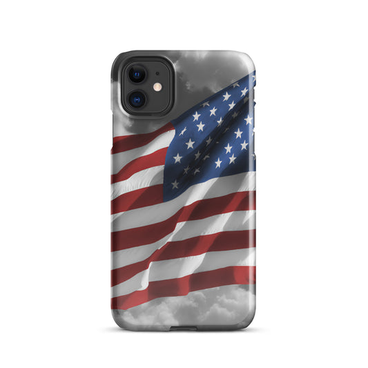 Patriotic Apple iPhone® Snap Case - Old Glory American Flag With Color Splash Effect - Perfect Gift For Fourth Of July & Other USA Holidays