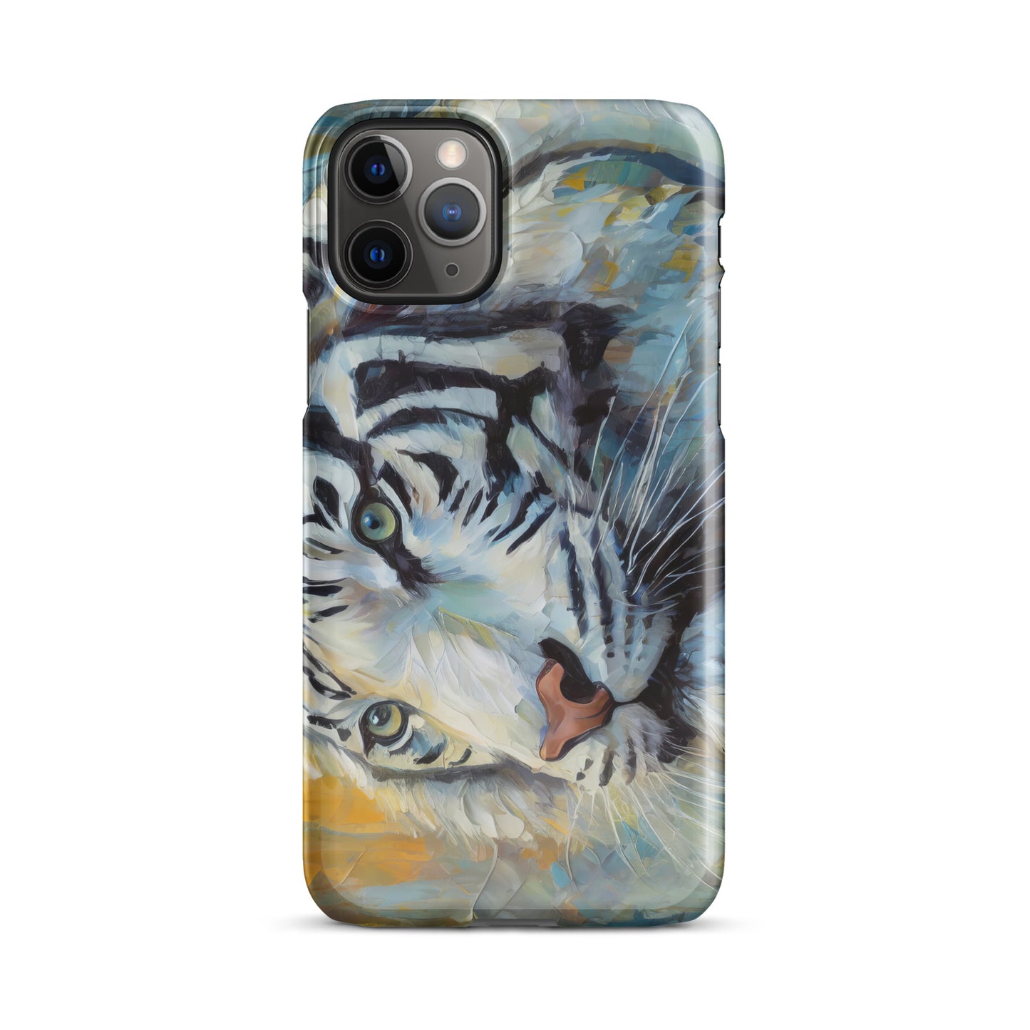 Majestic White Tiger Oil Painting iPhone Snap Case – Vibrant, Stylish And Elegant Wildlife Art Gift For Nature Lovers – Durable Protection