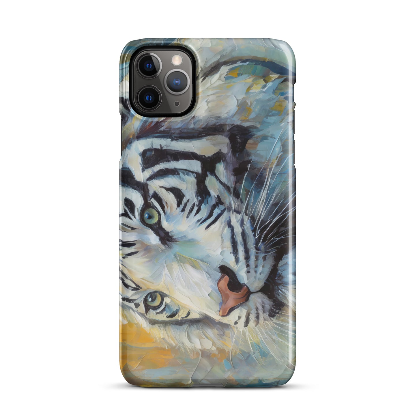 Majestic White Tiger Oil Painting iPhone Snap Case – Vibrant, Stylish And Elegant Wildlife Art Gift For Nature Lovers – Durable Protection