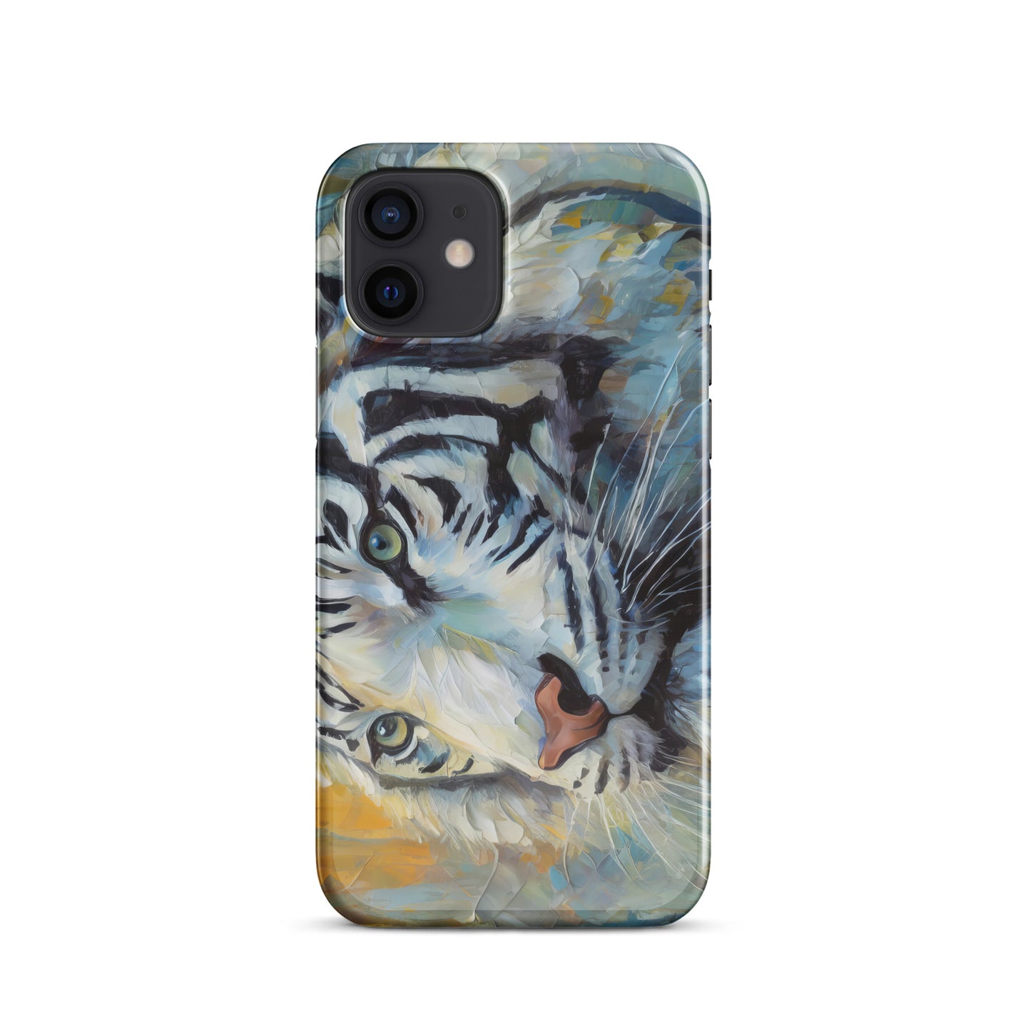Majestic White Tiger Oil Painting iPhone Snap Case – Vibrant, Stylish And Elegant Wildlife Art Gift For Nature Lovers – Durable Protection