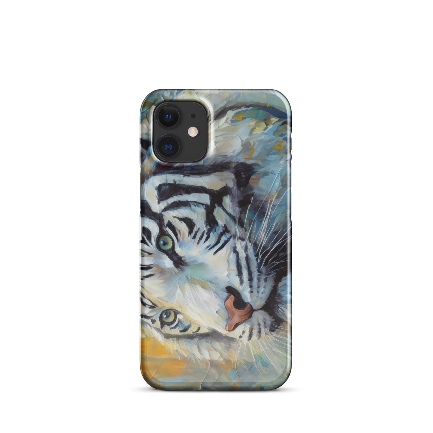 Majestic White Tiger Oil Painting iPhone Snap Case – Vibrant, Stylish And Elegant Wildlife Art Gift For Nature Lovers – Durable Protection