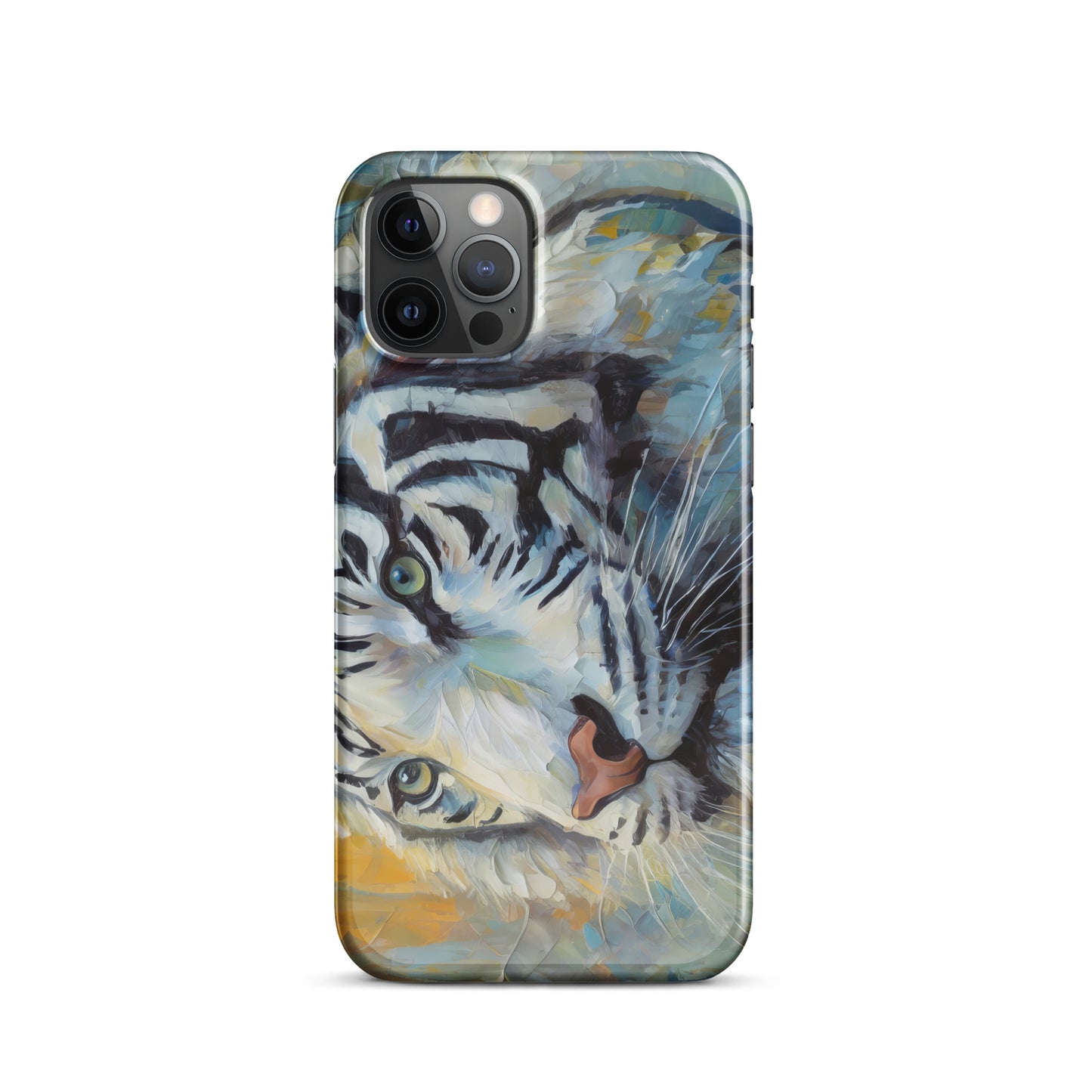 Majestic White Tiger Oil Painting iPhone Snap Case – Vibrant, Stylish And Elegant Wildlife Art Gift For Nature Lovers – Durable Protection