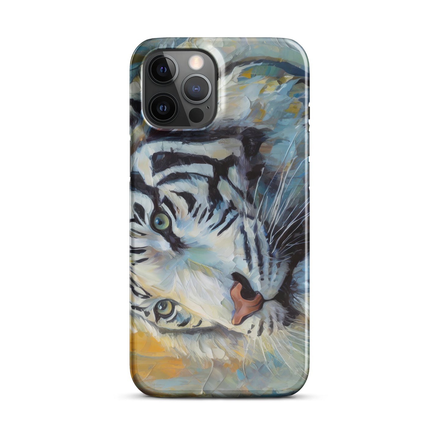 Majestic White Tiger Oil Painting iPhone Snap Case – Vibrant, Stylish And Elegant Wildlife Art Gift For Nature Lovers – Durable Protection