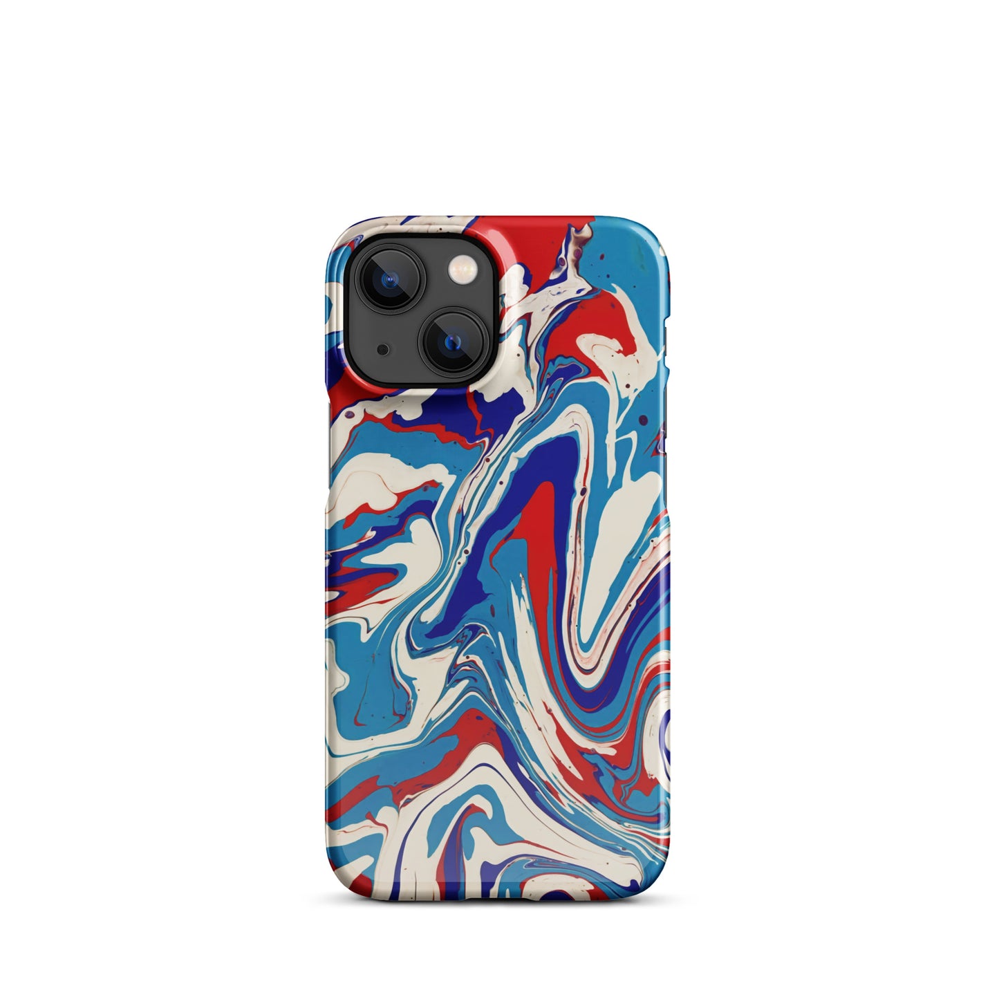Vibrant Red, White & Blue Flow Painting - Durable Snap Case for iPhone® - Elegant Abstract Art Design For Art Lovers And A Unique Gift Idea