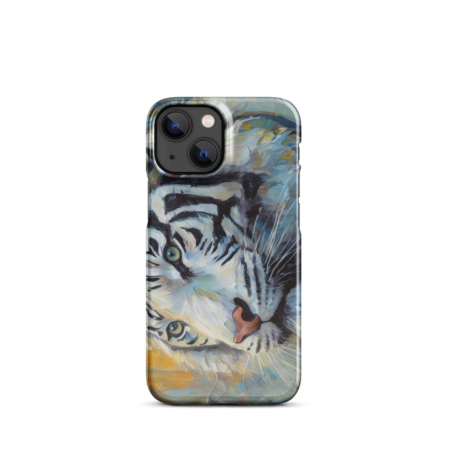 Majestic White Tiger Oil Painting iPhone Snap Case – Vibrant, Stylish And Elegant Wildlife Art Gift For Nature Lovers – Durable Protection