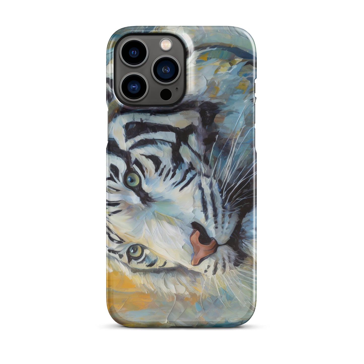 Majestic White Tiger Oil Painting iPhone Snap Case – Vibrant, Stylish And Elegant Wildlife Art Gift For Nature Lovers – Durable Protection