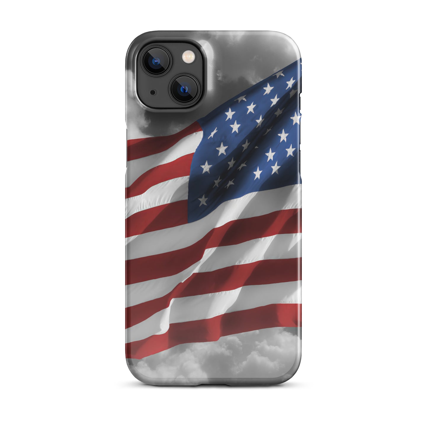Patriotic Apple iPhone® Snap Case - Old Glory American Flag With Color Splash Effect - Perfect Gift For Fourth Of July & Other USA Holidays