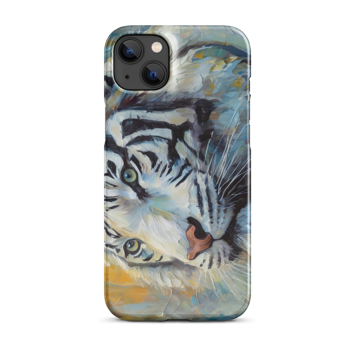 Majestic White Tiger Oil Painting iPhone Snap Case – Vibrant, Stylish And Elegant Wildlife Art Gift For Nature Lovers – Durable Protection