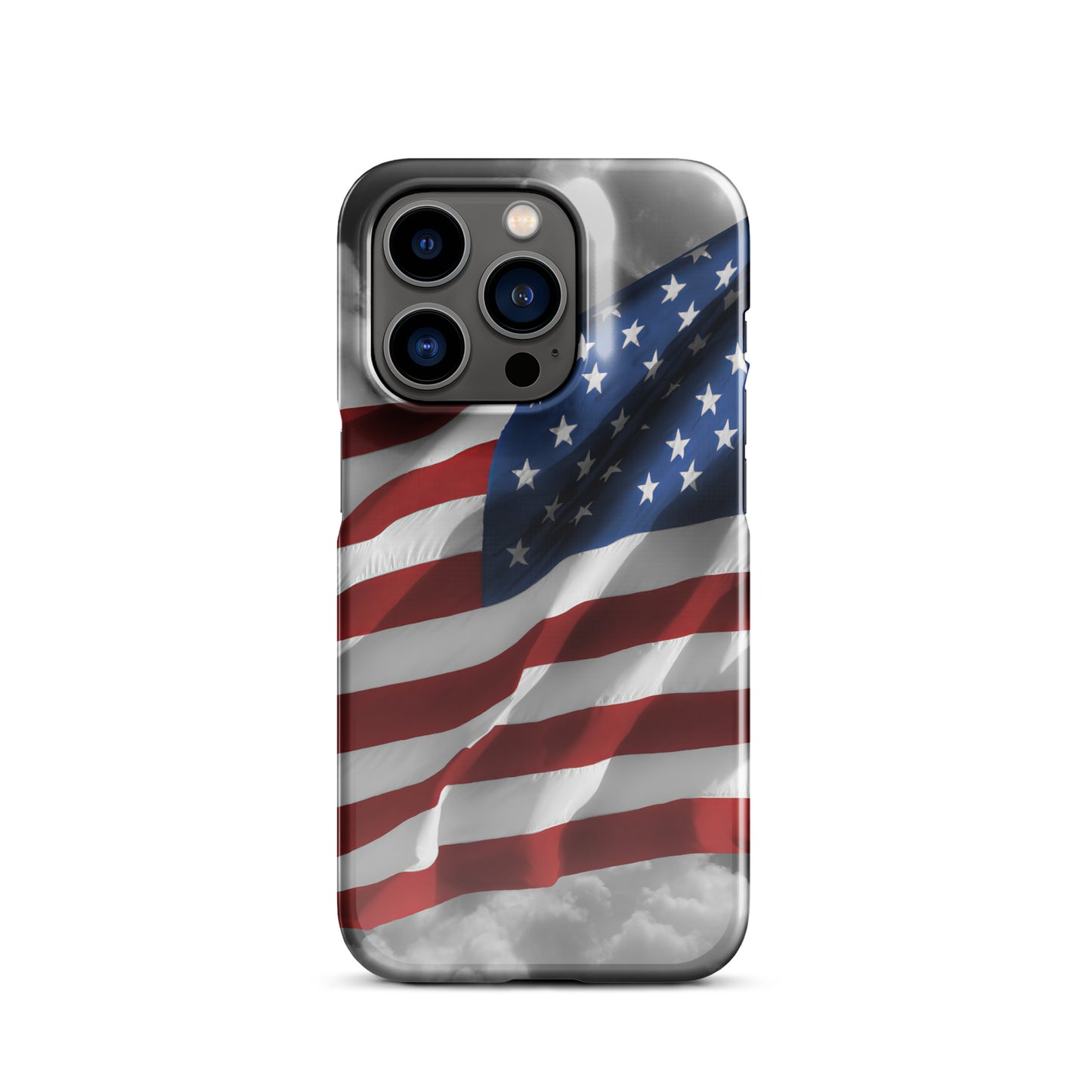 Patriotic Apple iPhone® Snap Case - Old Glory American Flag With Color Splash Effect - Perfect Gift For Fourth Of July & Other USA Holidays