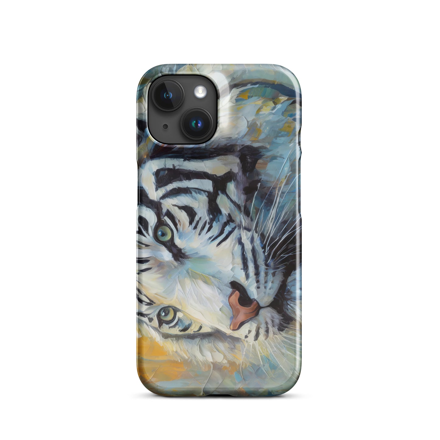 Majestic White Tiger Oil Painting iPhone Snap Case – Vibrant, Stylish And Elegant Wildlife Art Gift For Nature Lovers – Durable Protection