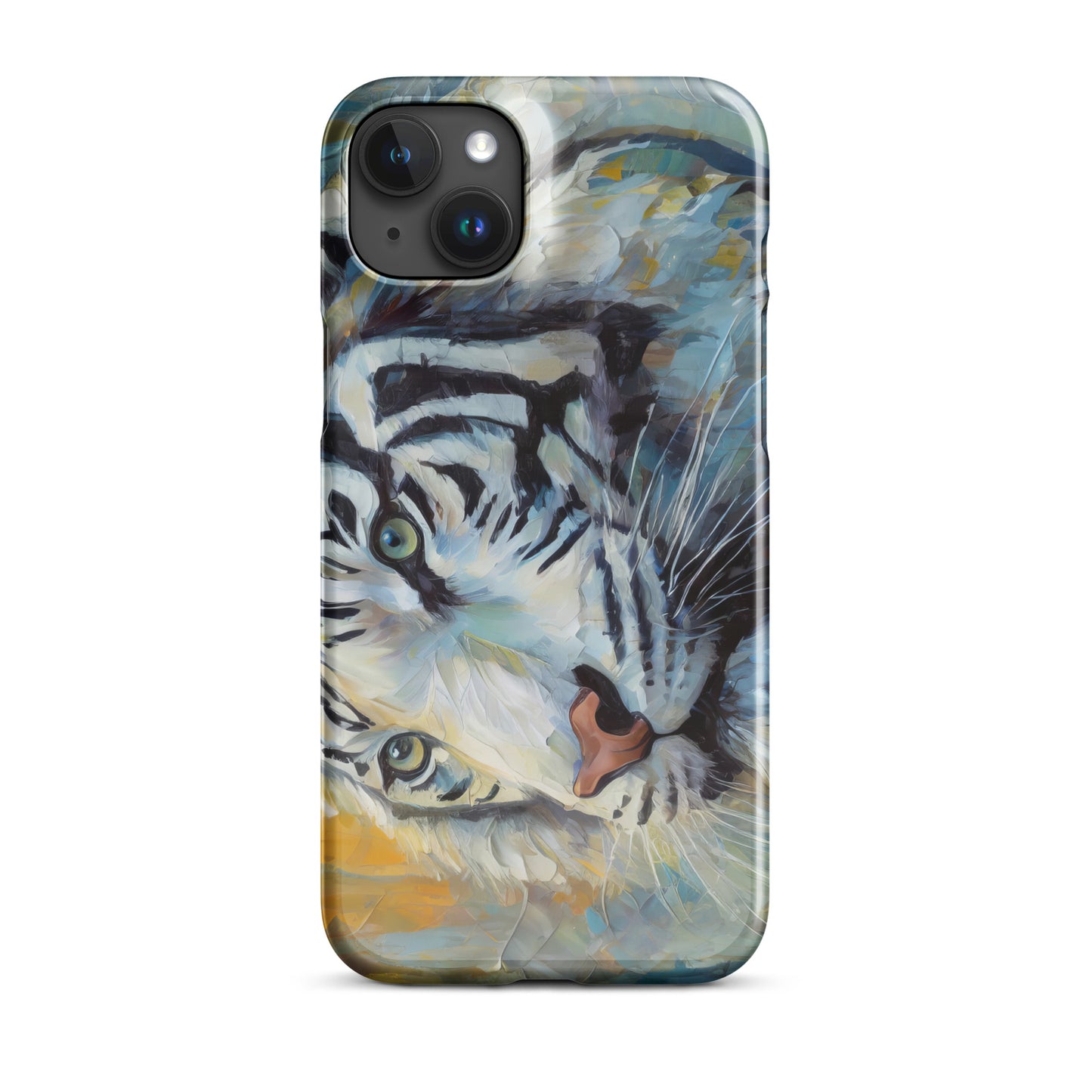 Majestic White Tiger Oil Painting iPhone Snap Case – Vibrant, Stylish And Elegant Wildlife Art Gift For Nature Lovers – Durable Protection