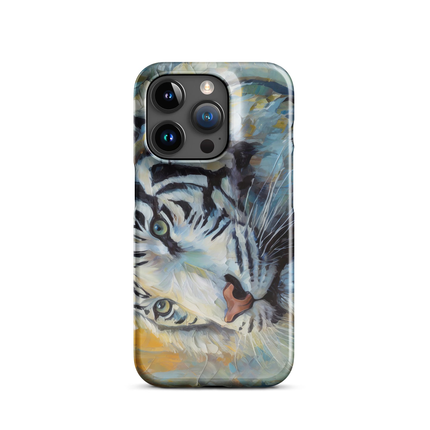 Majestic White Tiger Oil Painting iPhone Snap Case – Vibrant, Stylish And Elegant Wildlife Art Gift For Nature Lovers – Durable Protection