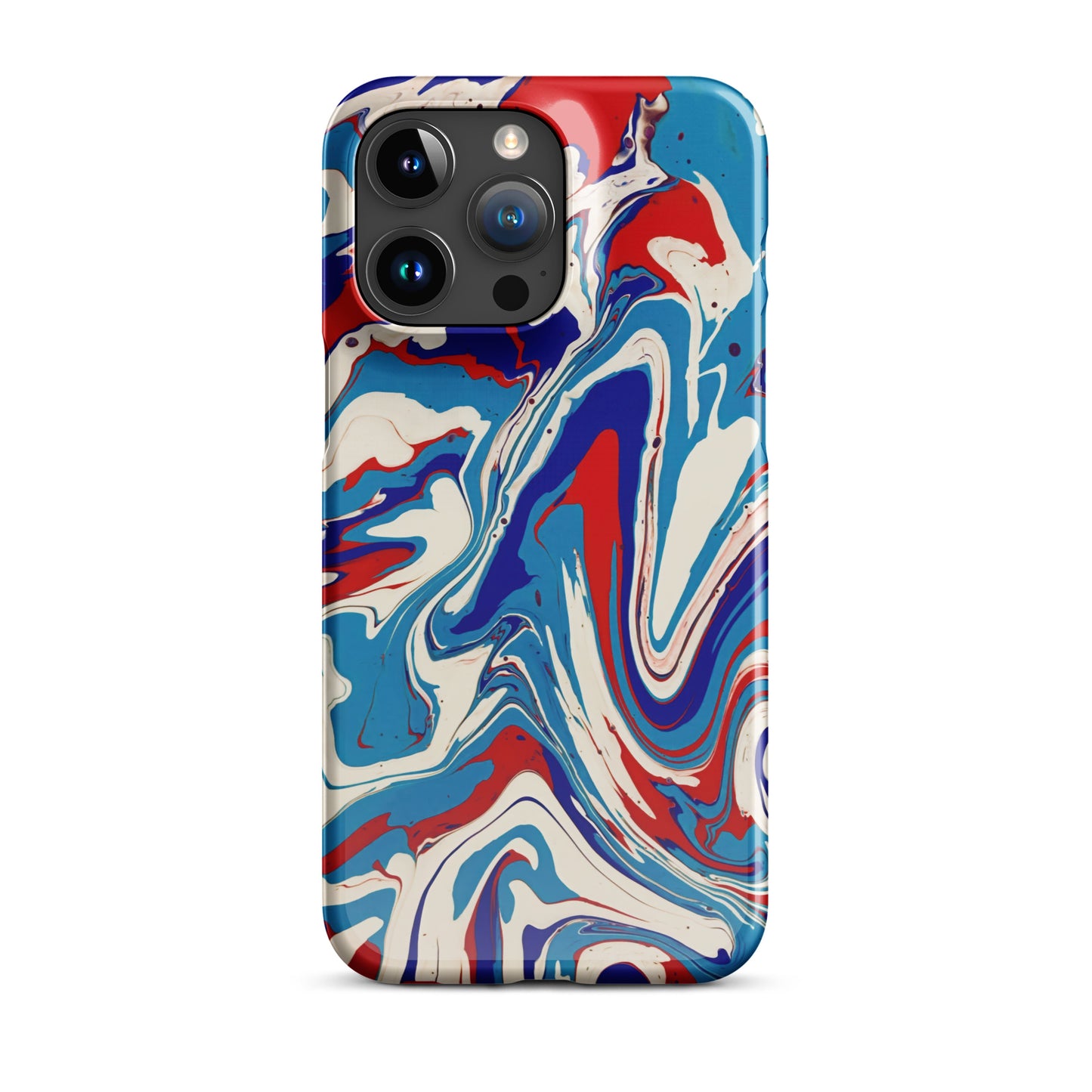 Vibrant Red, White & Blue Flow Painting - Durable Snap Case for iPhone® - Elegant Abstract Art Design For Art Lovers And A Unique Gift Idea