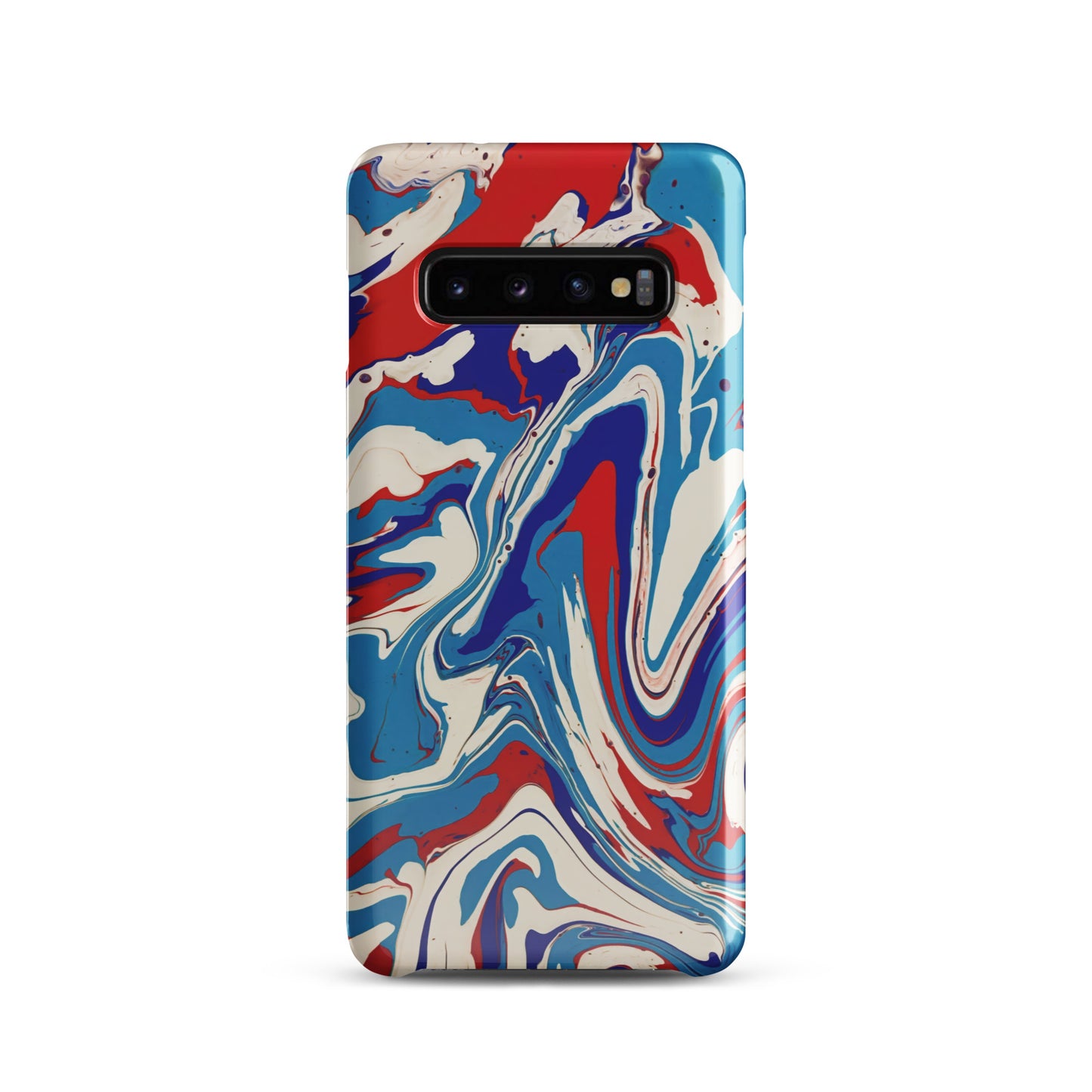 Elegant Red, White, Blue Acrylic Flow Painting Snap Case For Samsung® Phones - Abstract & Modern Art Design - Great Gift Idea For Art Lovers