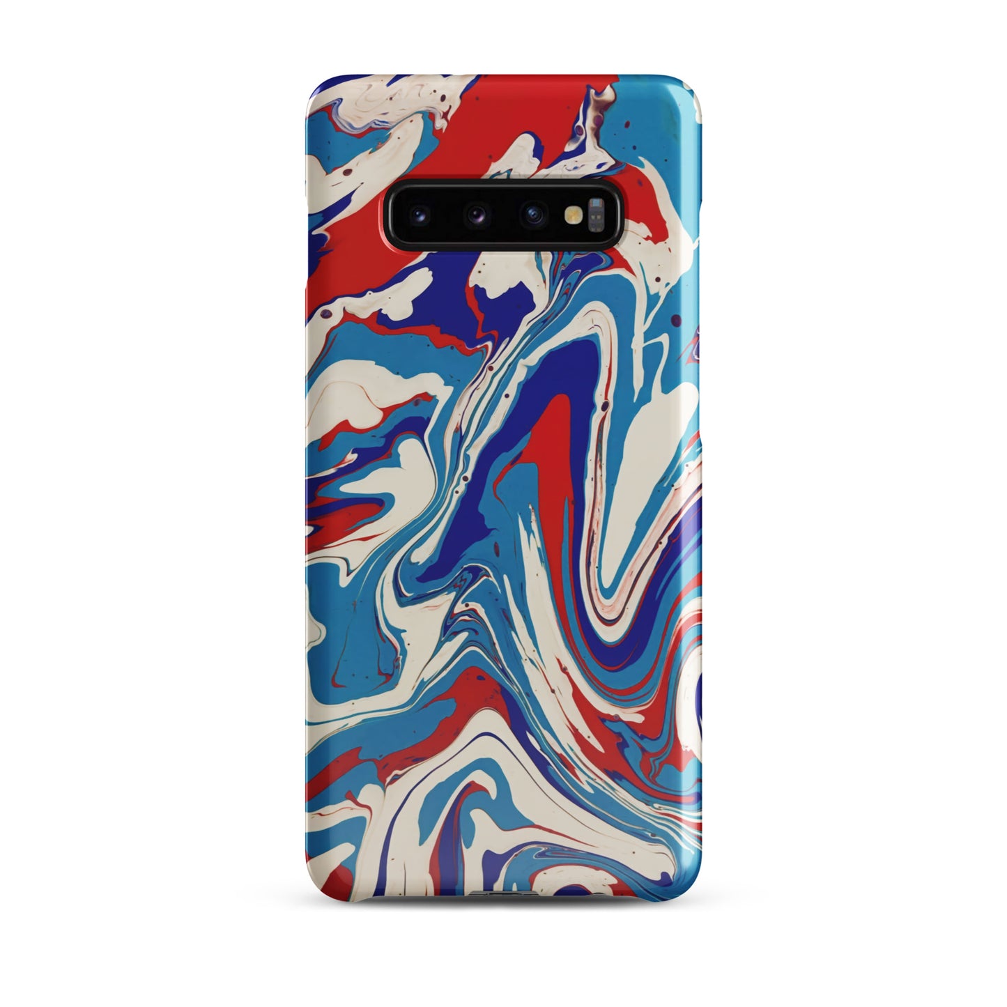 Elegant Red, White, Blue Acrylic Flow Painting Snap Case For Samsung® Phones - Abstract & Modern Art Design - Great Gift Idea For Art Lovers
