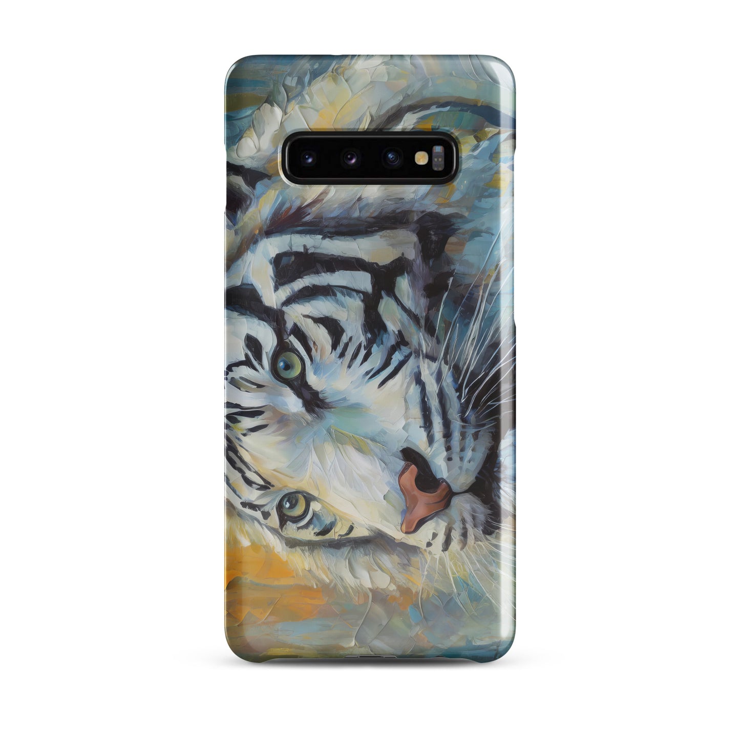 Majestic White Tiger Oil Painting Samsung Snap Case – Stylish & Elegant Wildlife Art Gift For Nature Lovers – Durable Phone Protection