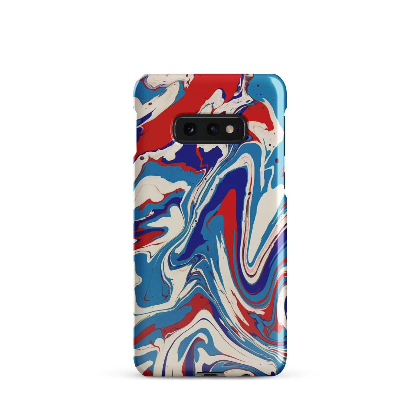 Elegant Red, White, Blue Acrylic Flow Painting Snap Case For Samsung® Phones - Abstract & Modern Art Design - Great Gift Idea For Art Lovers