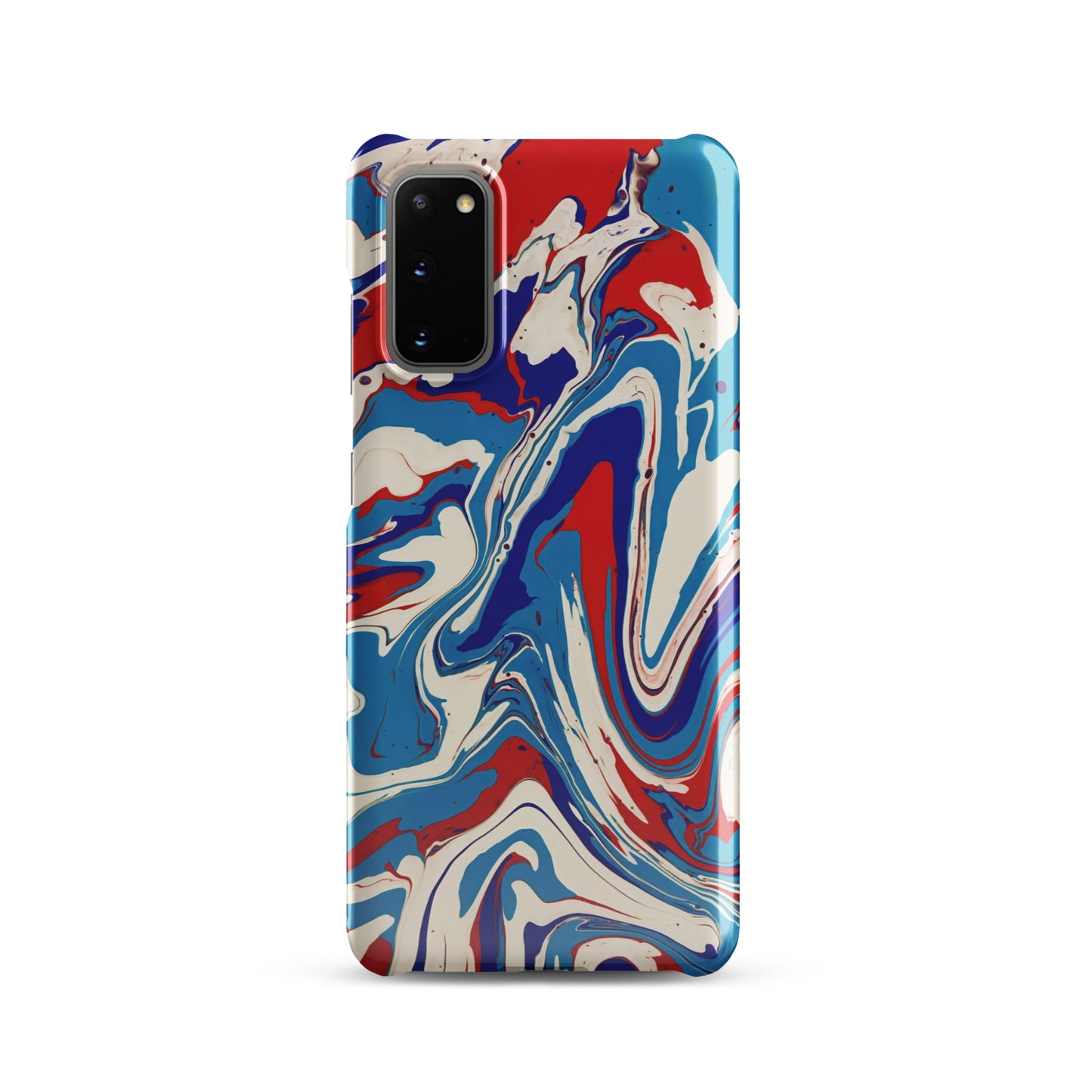 Elegant Red, White, Blue Acrylic Flow Painting Snap Case For Samsung® Phones - Abstract & Modern Art Design - Great Gift Idea For Art Lovers