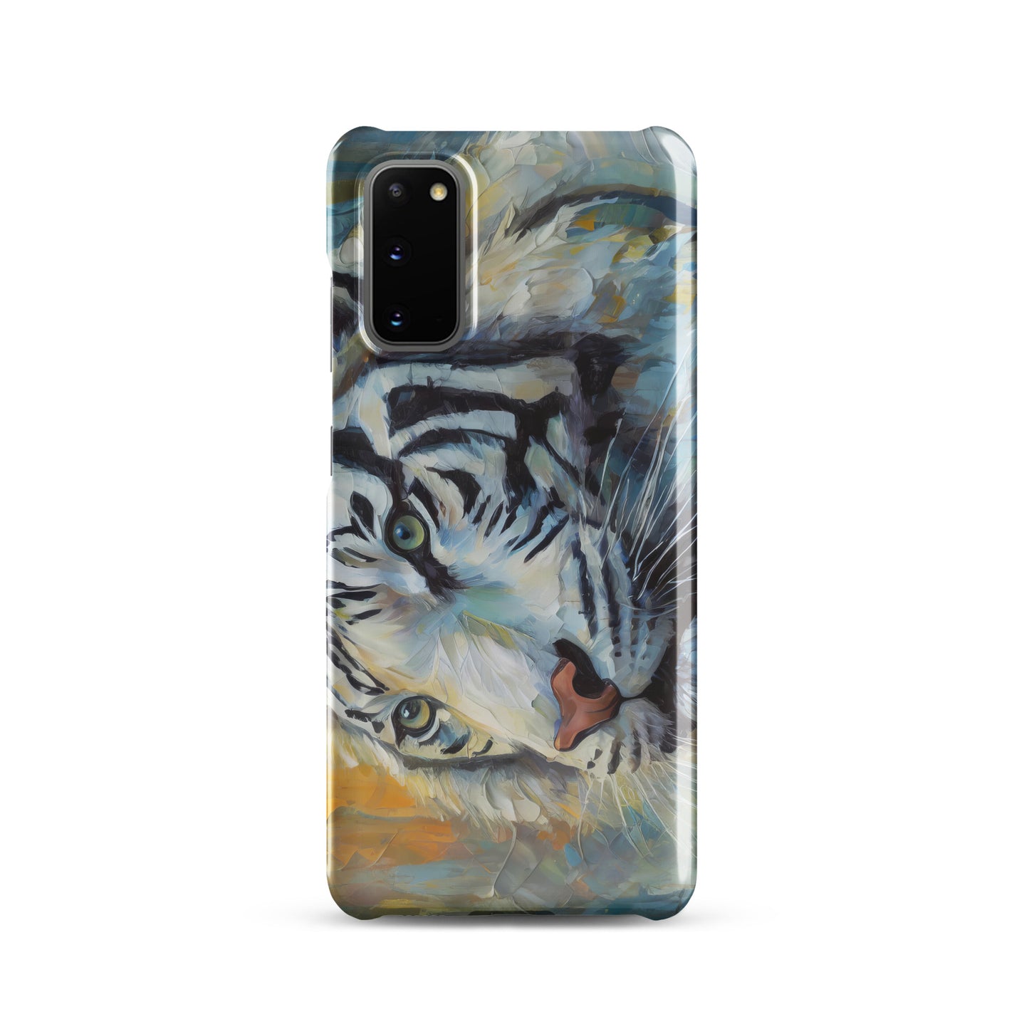 Majestic White Tiger Oil Painting Samsung Snap Case – Stylish & Elegant Wildlife Art Gift For Nature Lovers – Durable Phone Protection