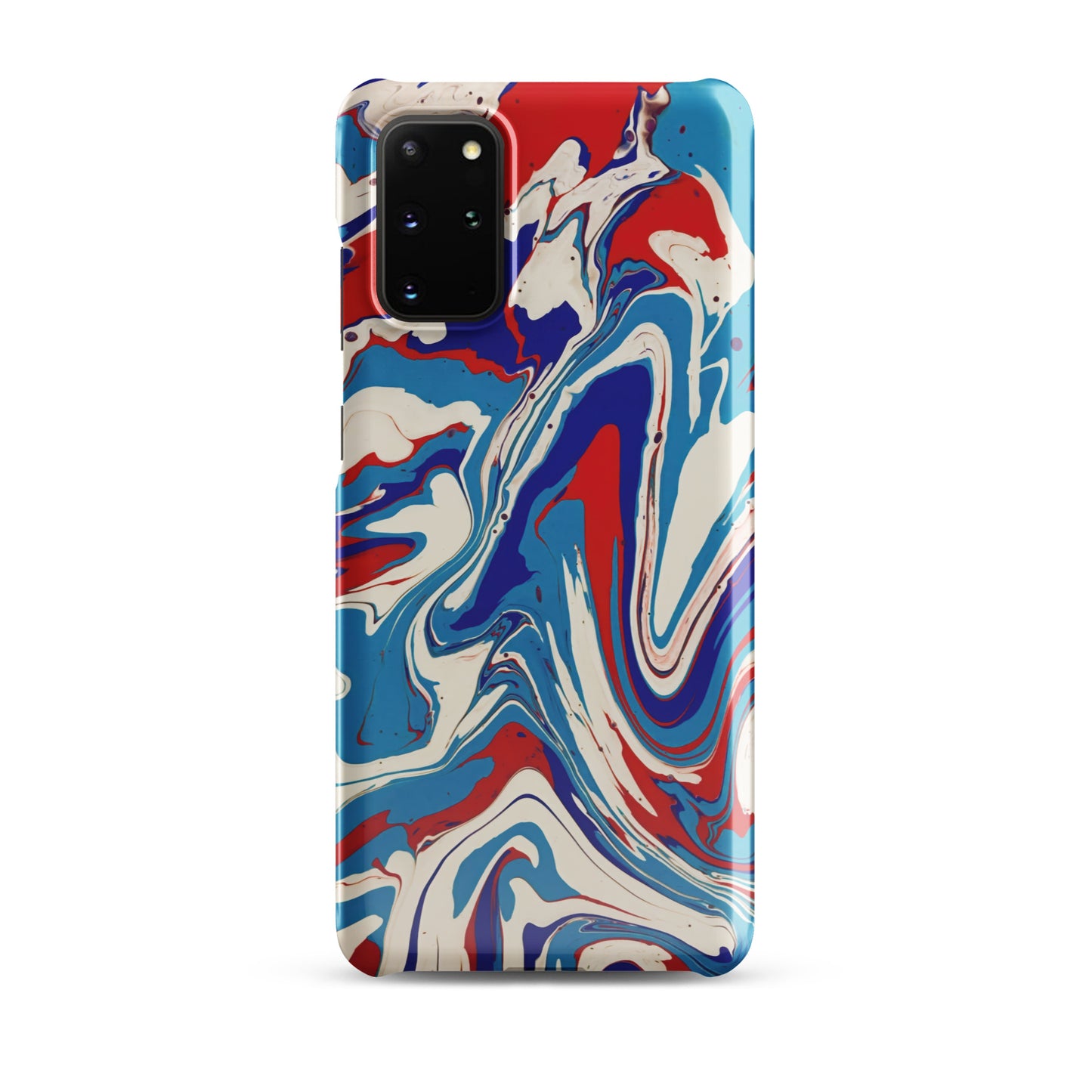 Elegant Red, White, Blue Acrylic Flow Painting Snap Case For Samsung® Phones - Abstract & Modern Art Design - Great Gift Idea For Art Lovers