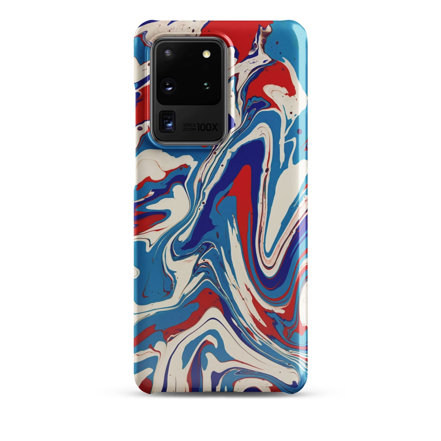 Elegant Red, White, Blue Acrylic Flow Painting Snap Case For Samsung® Phones - Abstract & Modern Art Design - Great Gift Idea For Art Lovers