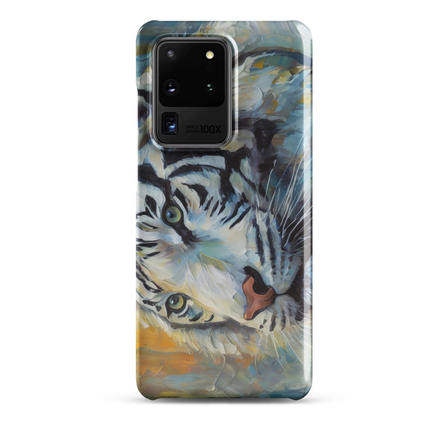 Majestic White Tiger Oil Painting Samsung Snap Case – Stylish & Elegant Wildlife Art Gift For Nature Lovers – Durable Phone Protection