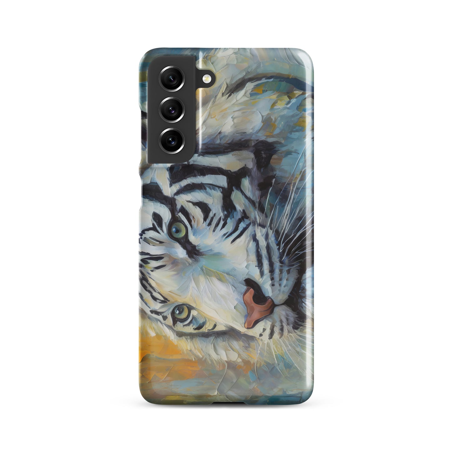 Majestic White Tiger Oil Painting Samsung Snap Case – Stylish & Elegant Wildlife Art Gift For Nature Lovers – Durable Phone Protection
