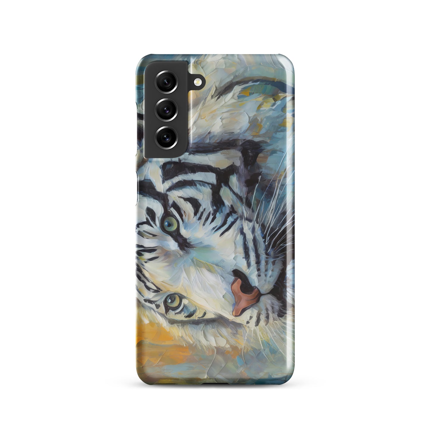 Majestic White Tiger Oil Painting Samsung Snap Case – Stylish & Elegant Wildlife Art Gift For Nature Lovers – Durable Phone Protection