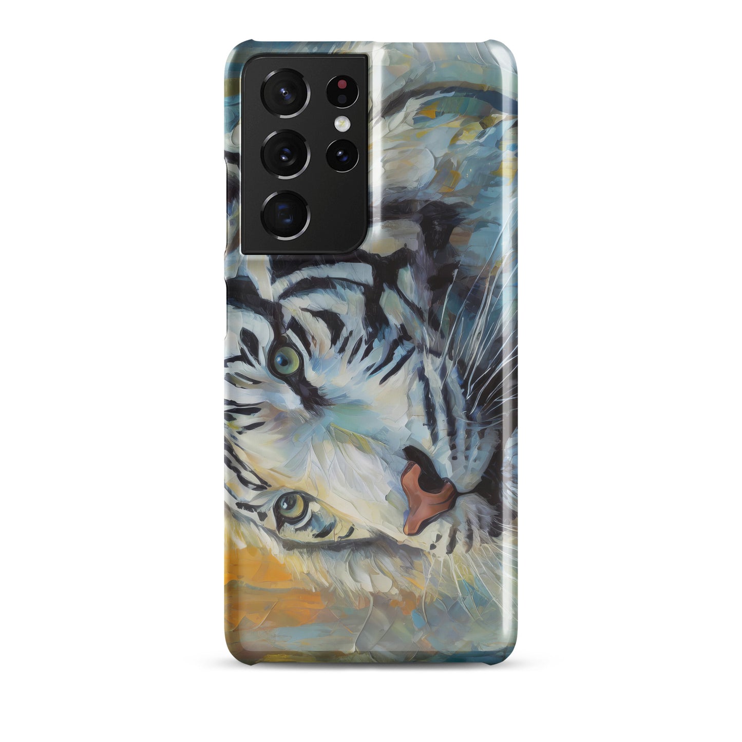 Majestic White Tiger Oil Painting Samsung Snap Case – Stylish & Elegant Wildlife Art Gift For Nature Lovers – Durable Phone Protection