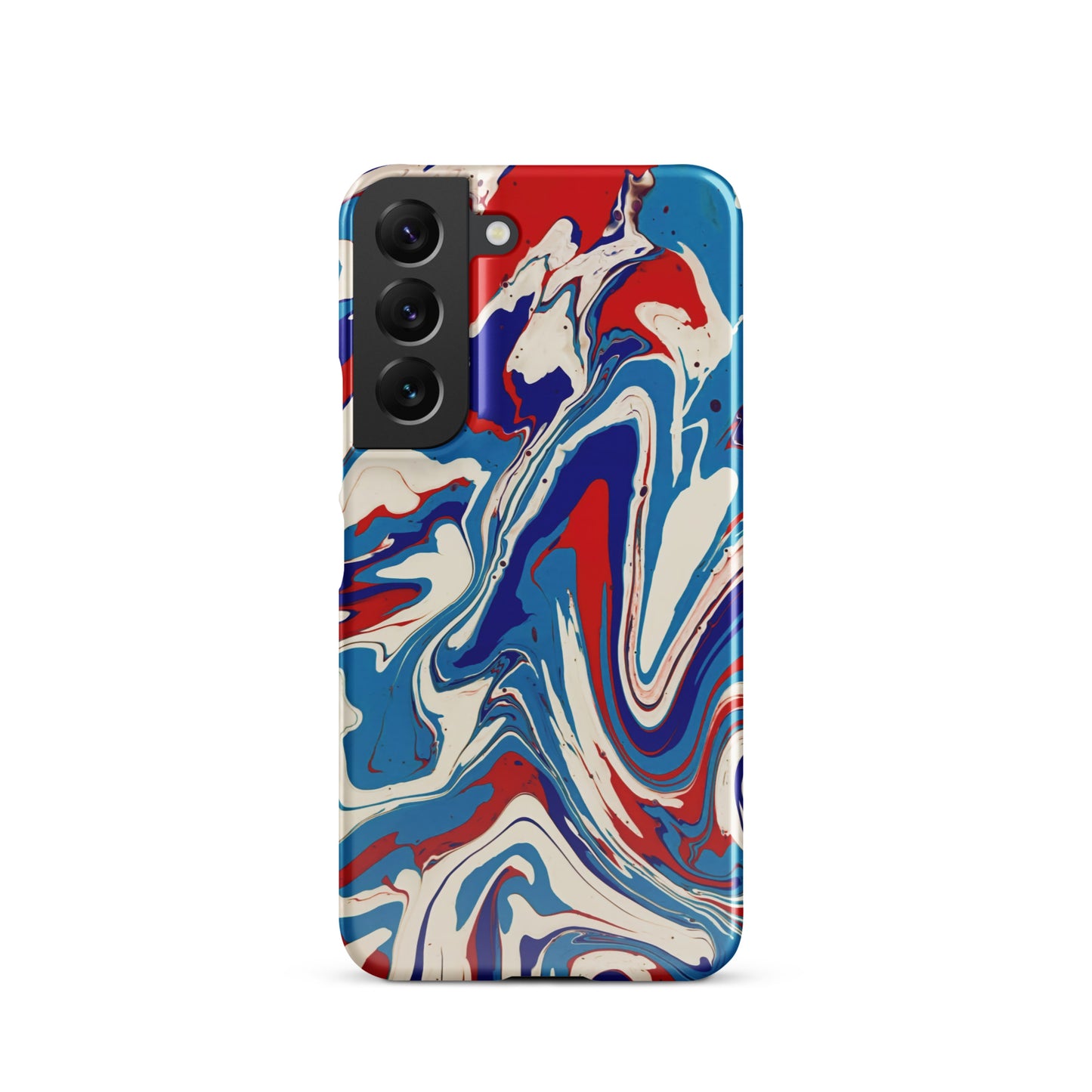 Elegant Red, White, Blue Acrylic Flow Painting Snap Case For Samsung® Phones - Abstract & Modern Art Design - Great Gift Idea For Art Lovers