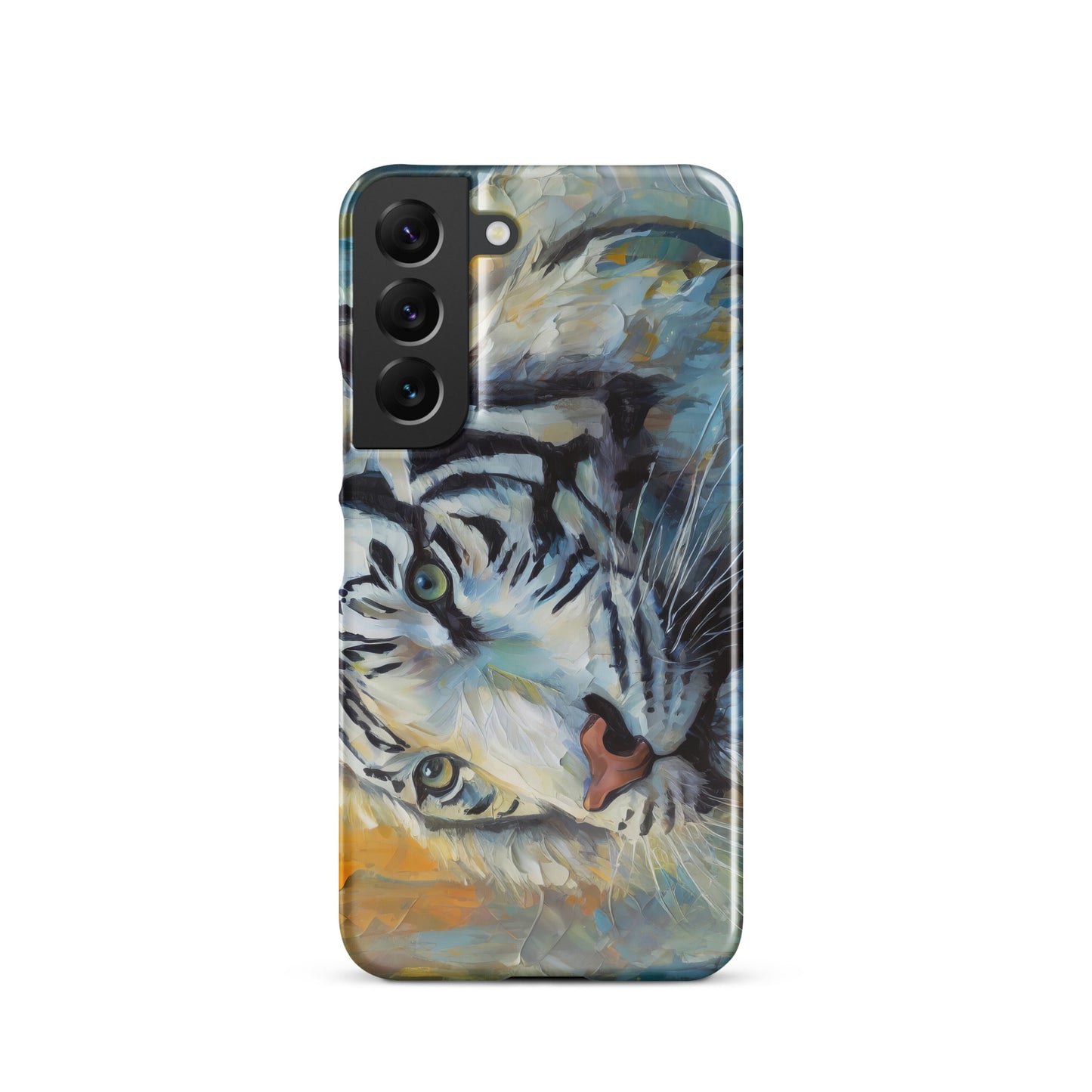 Majestic White Tiger Oil Painting Samsung Snap Case – Stylish & Elegant Wildlife Art Gift For Nature Lovers – Durable Phone Protection