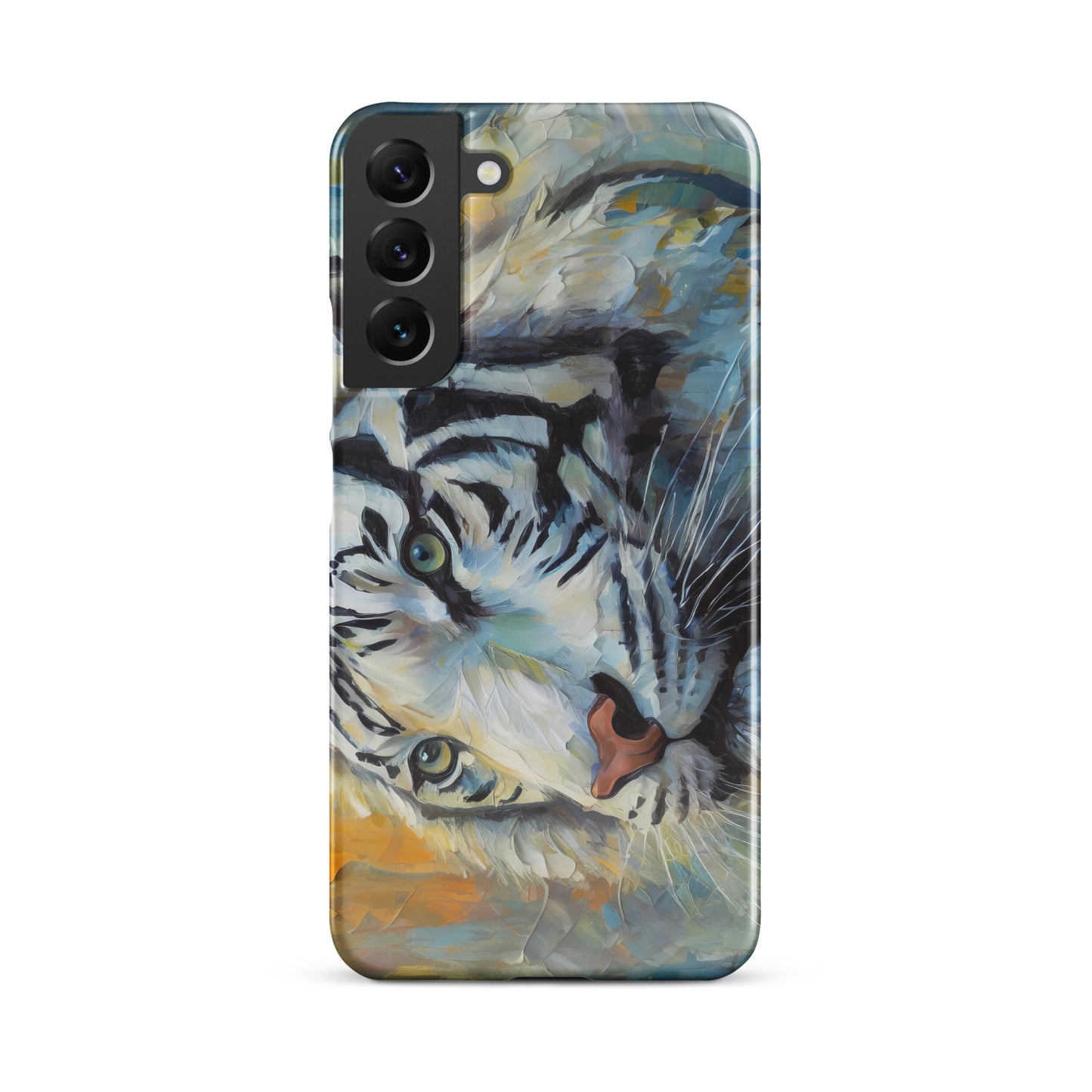 Majestic White Tiger Oil Painting Samsung Snap Case – Stylish & Elegant Wildlife Art Gift For Nature Lovers – Durable Phone Protection
