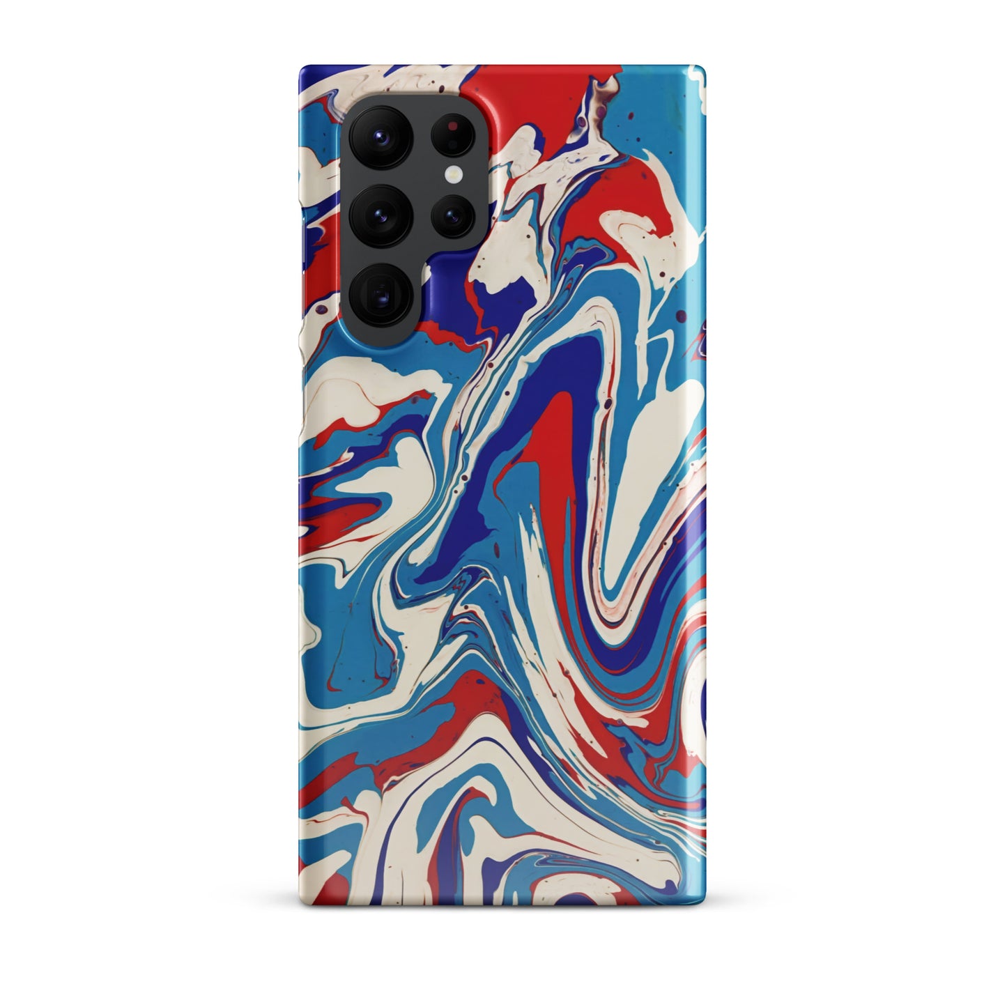 Elegant Red, White, Blue Acrylic Flow Painting Snap Case For Samsung® Phones - Abstract & Modern Art Design - Great Gift Idea For Art Lovers